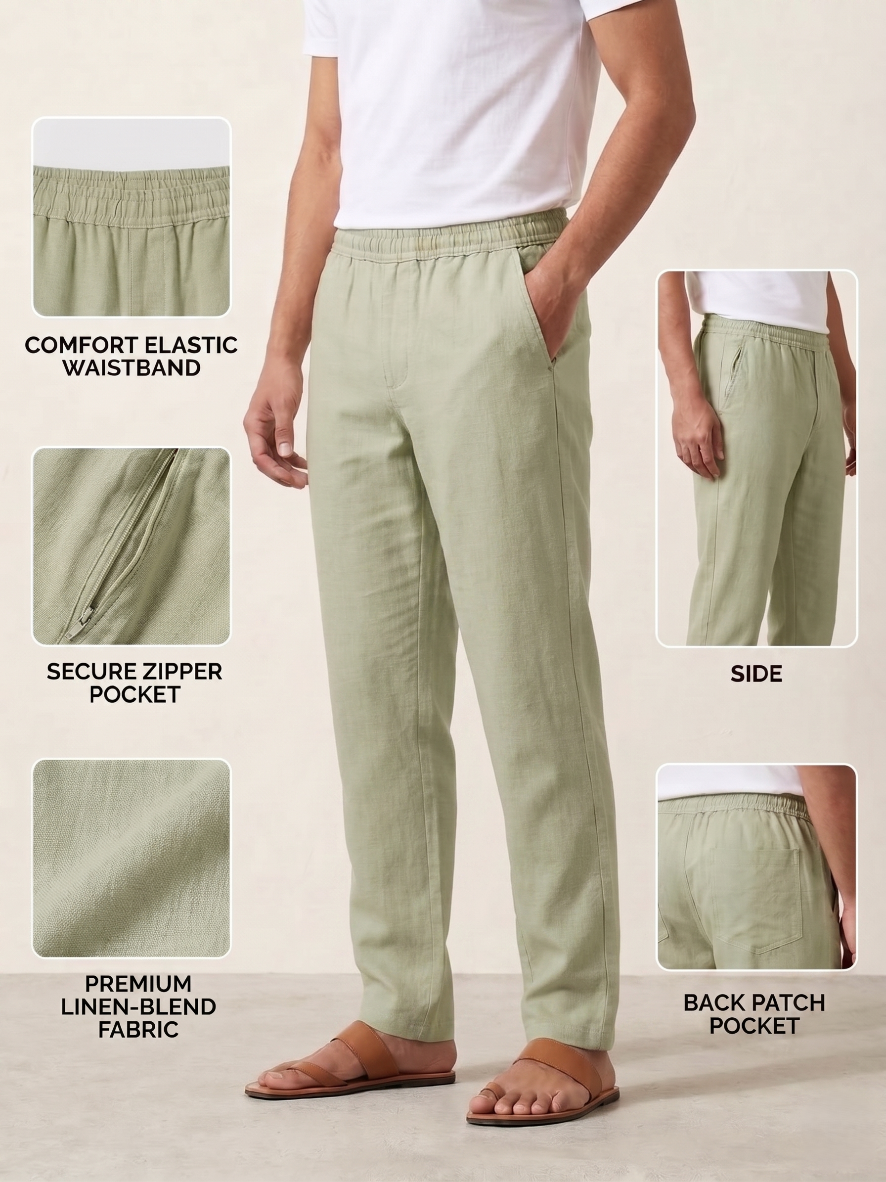 Men's Linen-Blend Pants
