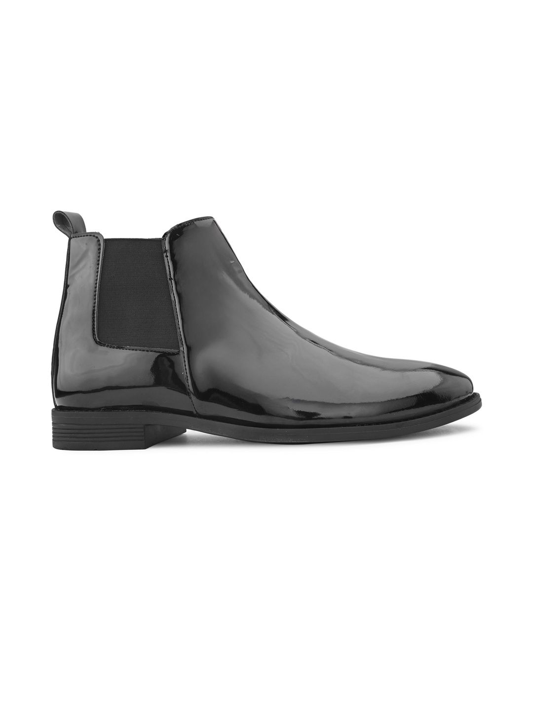 Men's Patent Zipper Chelsea Boots