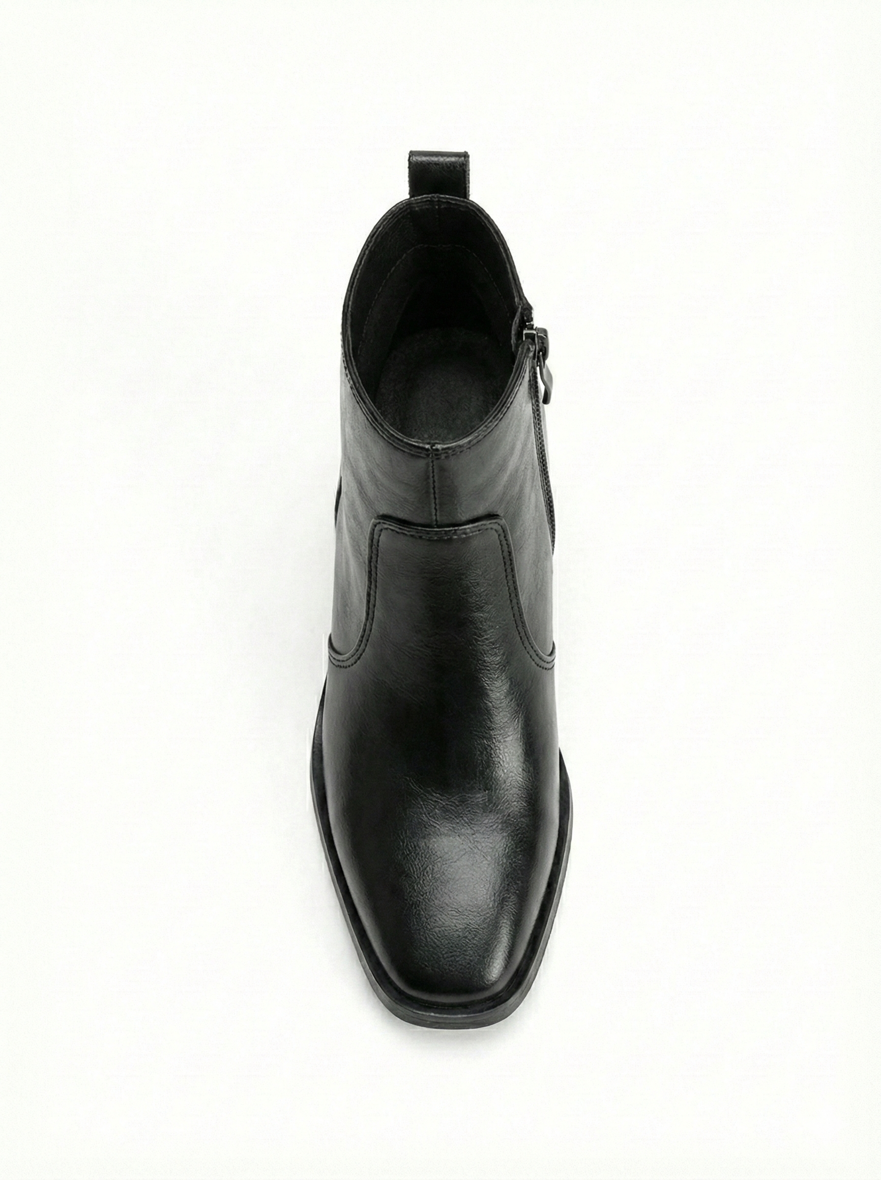 Men’s Black Ankle Boots High Heels | Classic Zip Closure Formal Chelsea-Style Boots