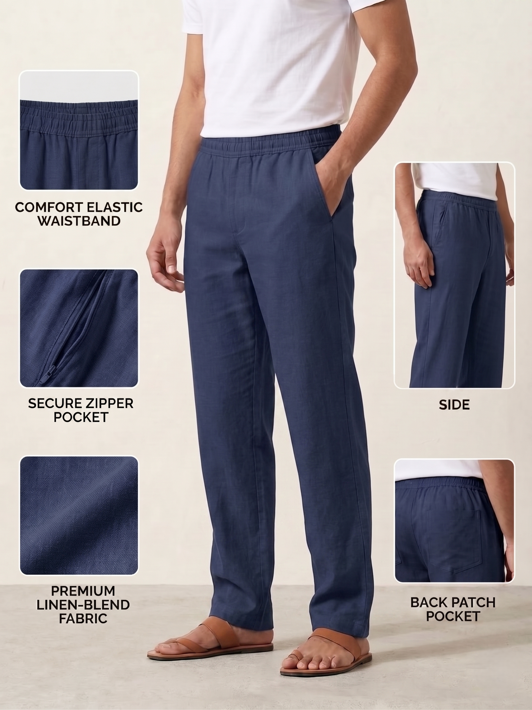 Men's Linen-Blend Pants