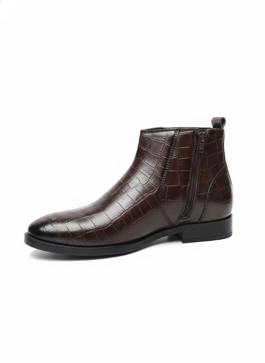 Men's Crocodile Pattern Ankle Boots