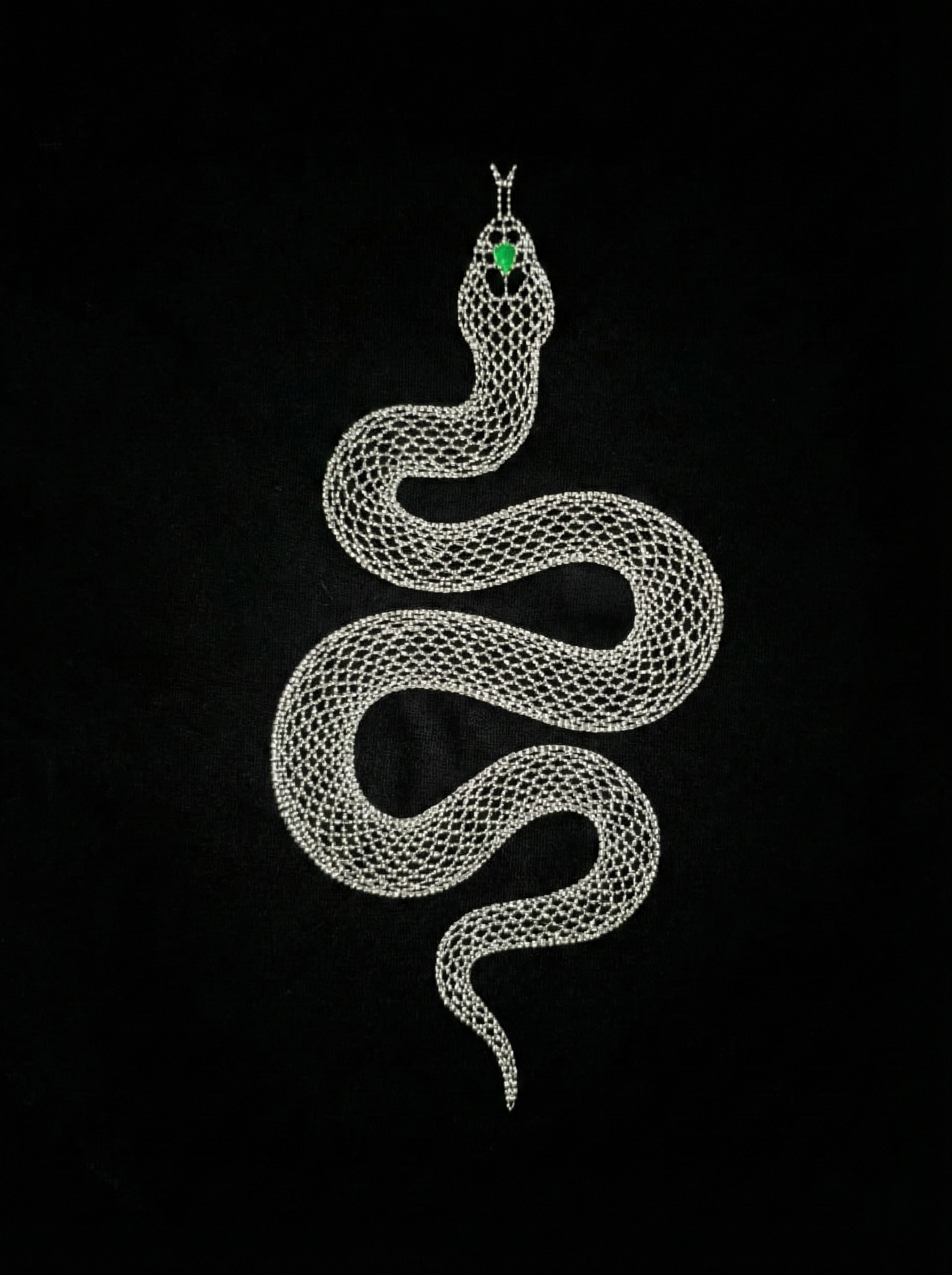 Men’s Black Oversized T-Shirt with Minimal Snake Design