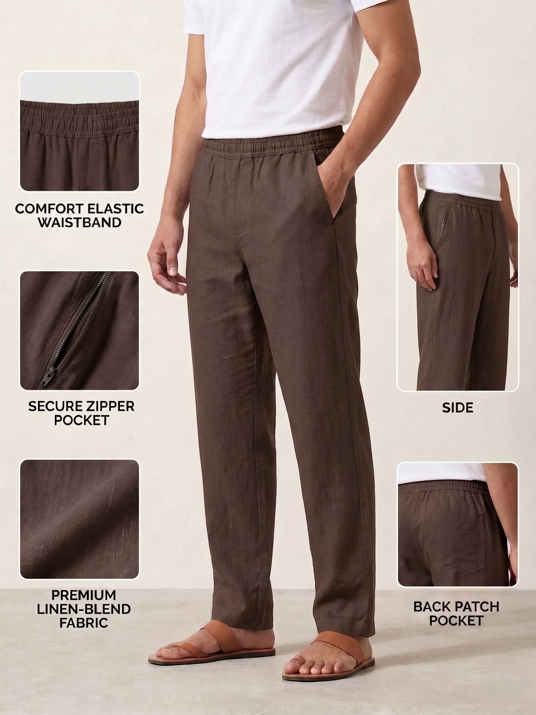 Men's Linen-Blend Pants