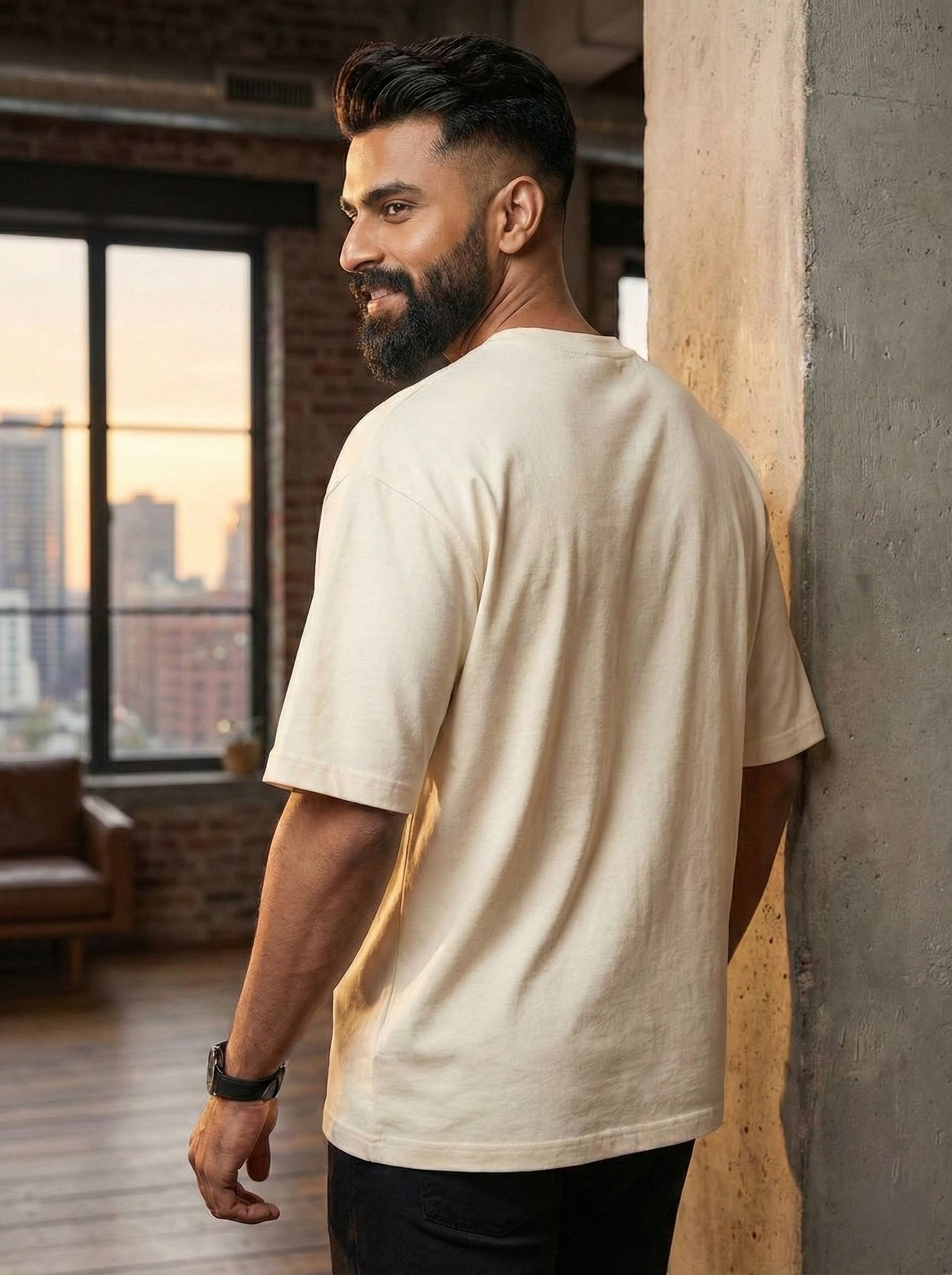 Men's Oversized Premium Off White Graphic T-Shirt