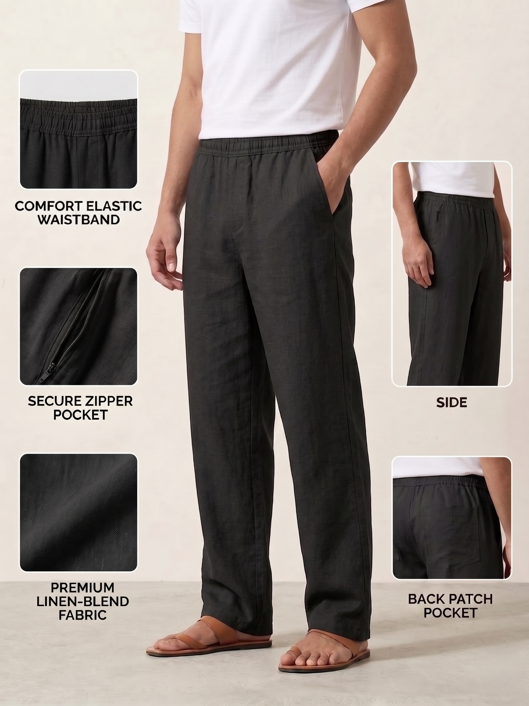 Men's Linen-Blend Pants