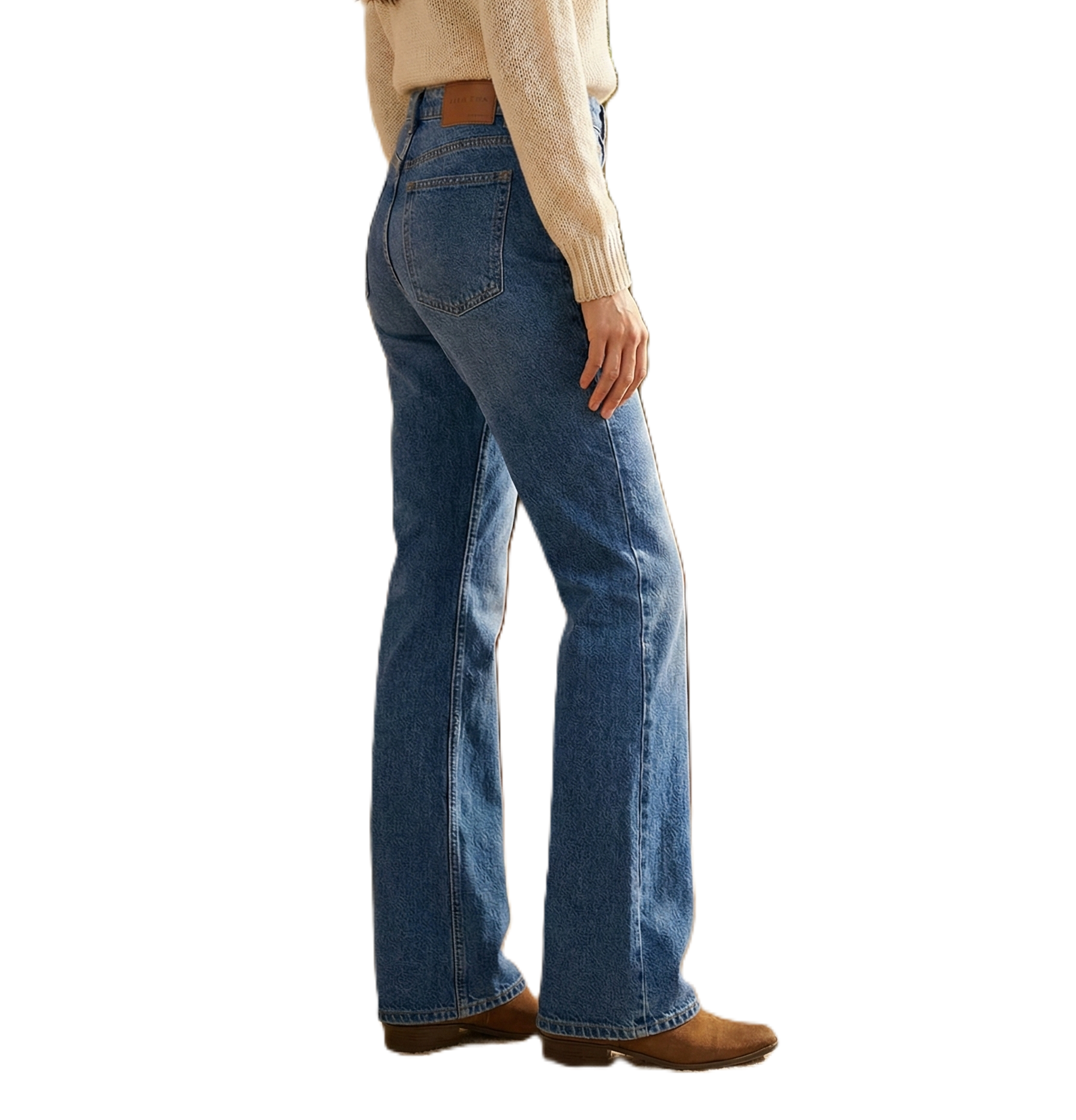 High-Waist Straight Fit Blue Jeans for Women | Classic Everyday Denim
