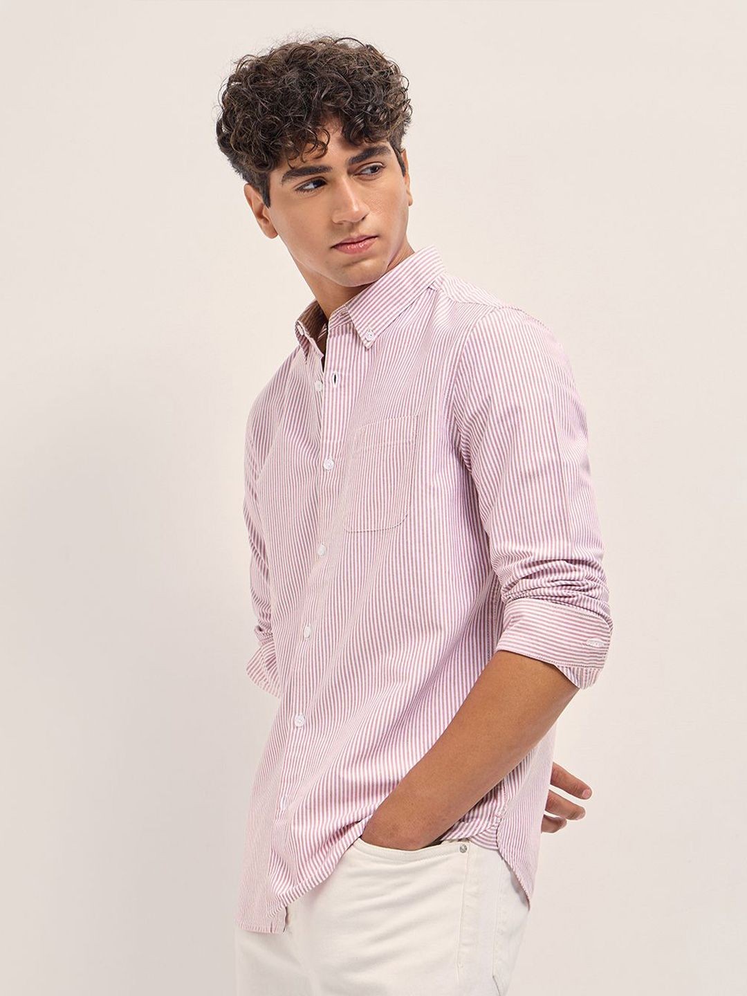 Classic Men's Slim Fit Cotton Button-Down Shirt