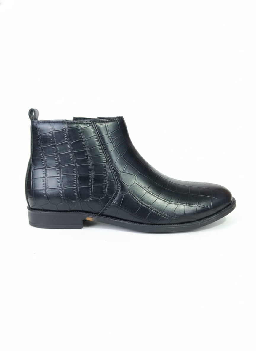 Men's Crocodile Pattern Ankle Boots