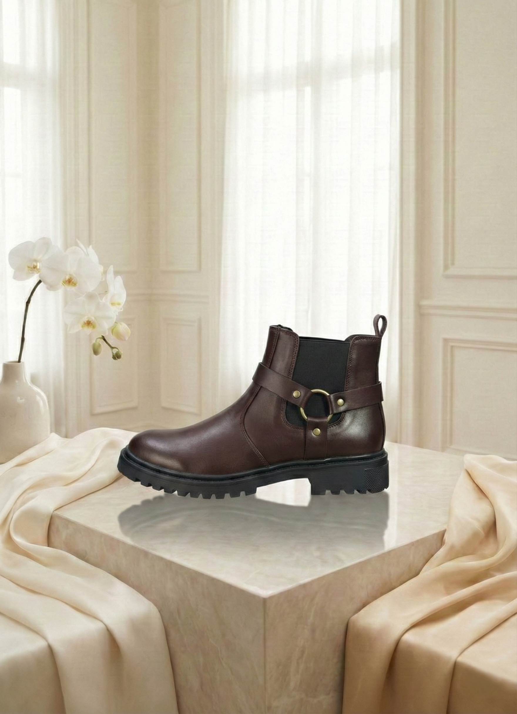 Men's 3 Strip Tie Chelsea Boots