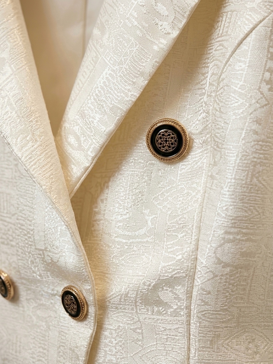 Ivory Textured Suit Blazer