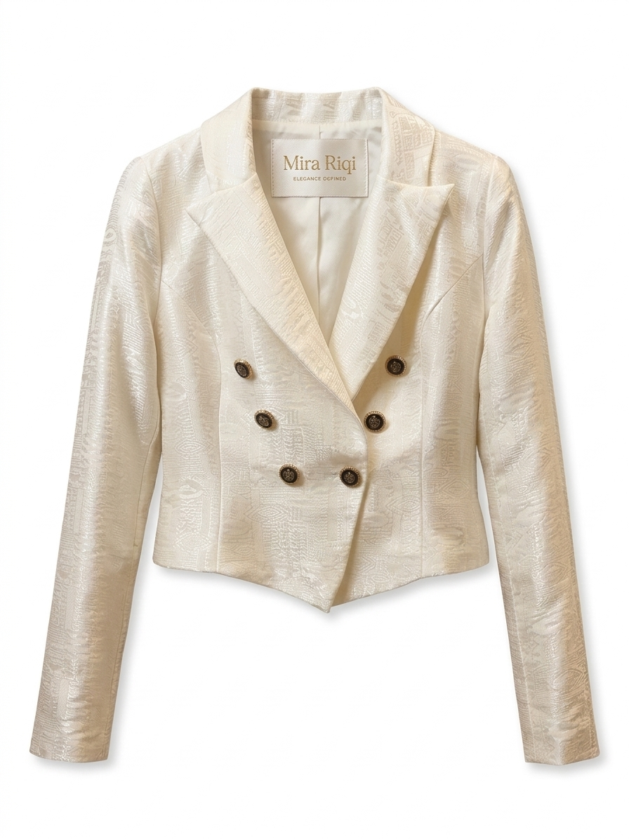 Ivory Textured Suit Blazer