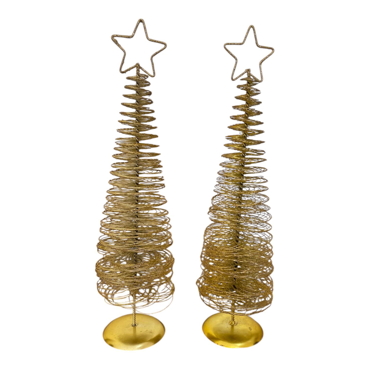 Gold Spiral Christmas Tree Decor Set x 2 39cm tall