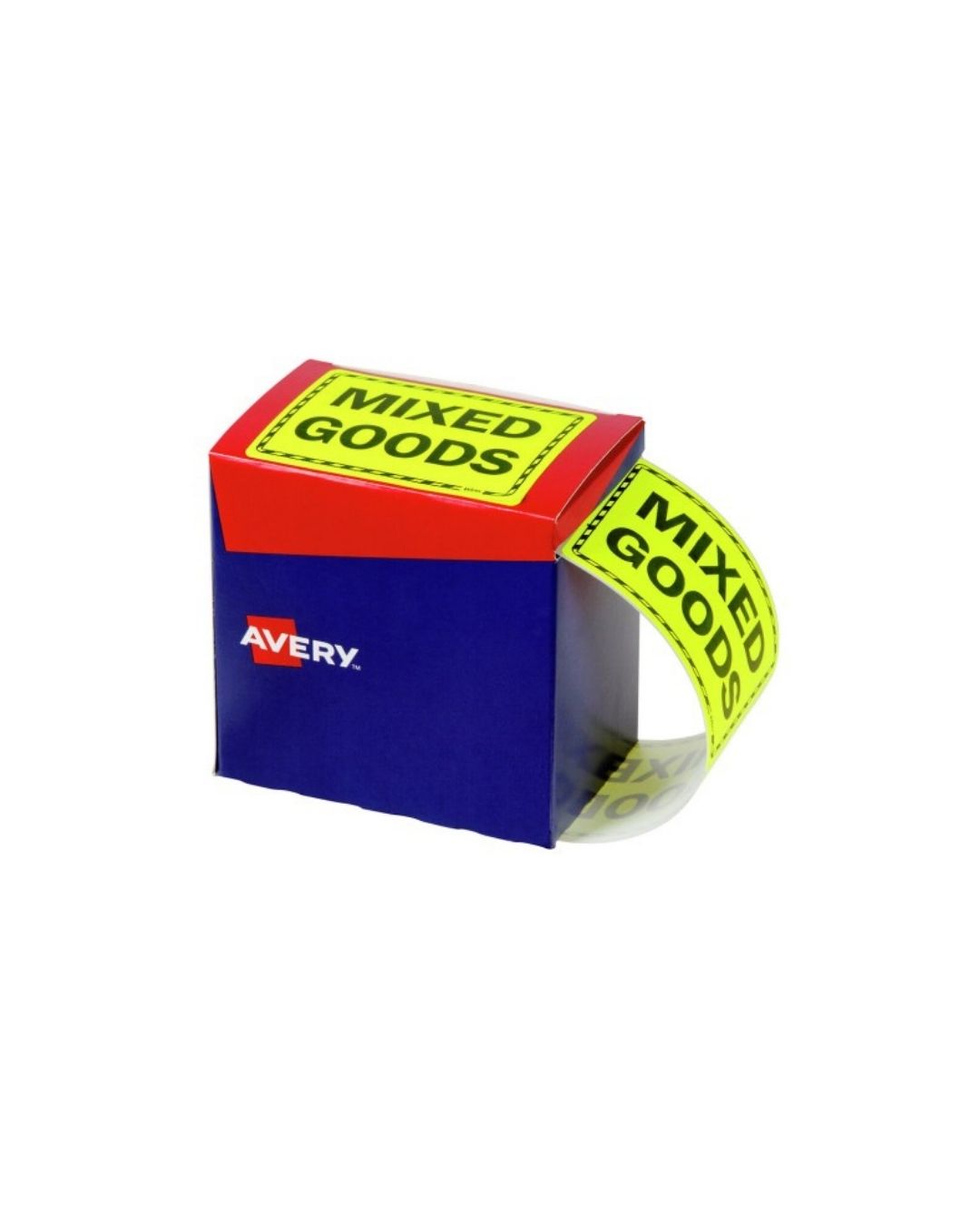 Mixed Goods Shipping Labels — Fluoro Yellow, 125mm x 75mm (Roll of 750)