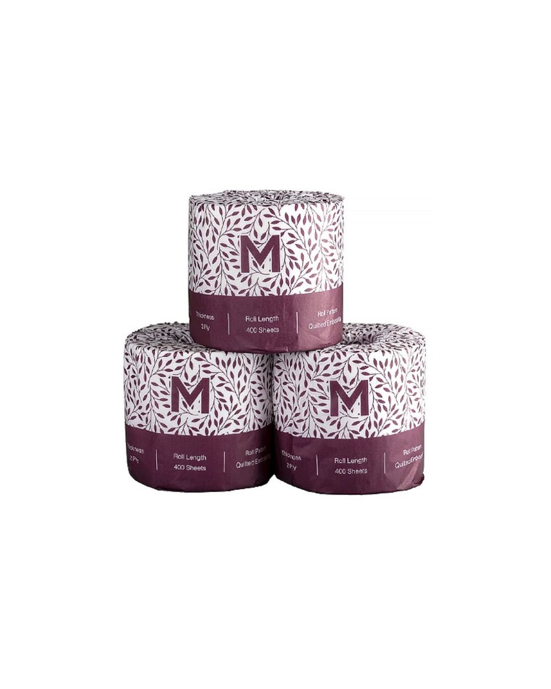 Premium Toilet Paper — 2 Ply, 400 Sheets, Individually Wrapped (Box of 48)