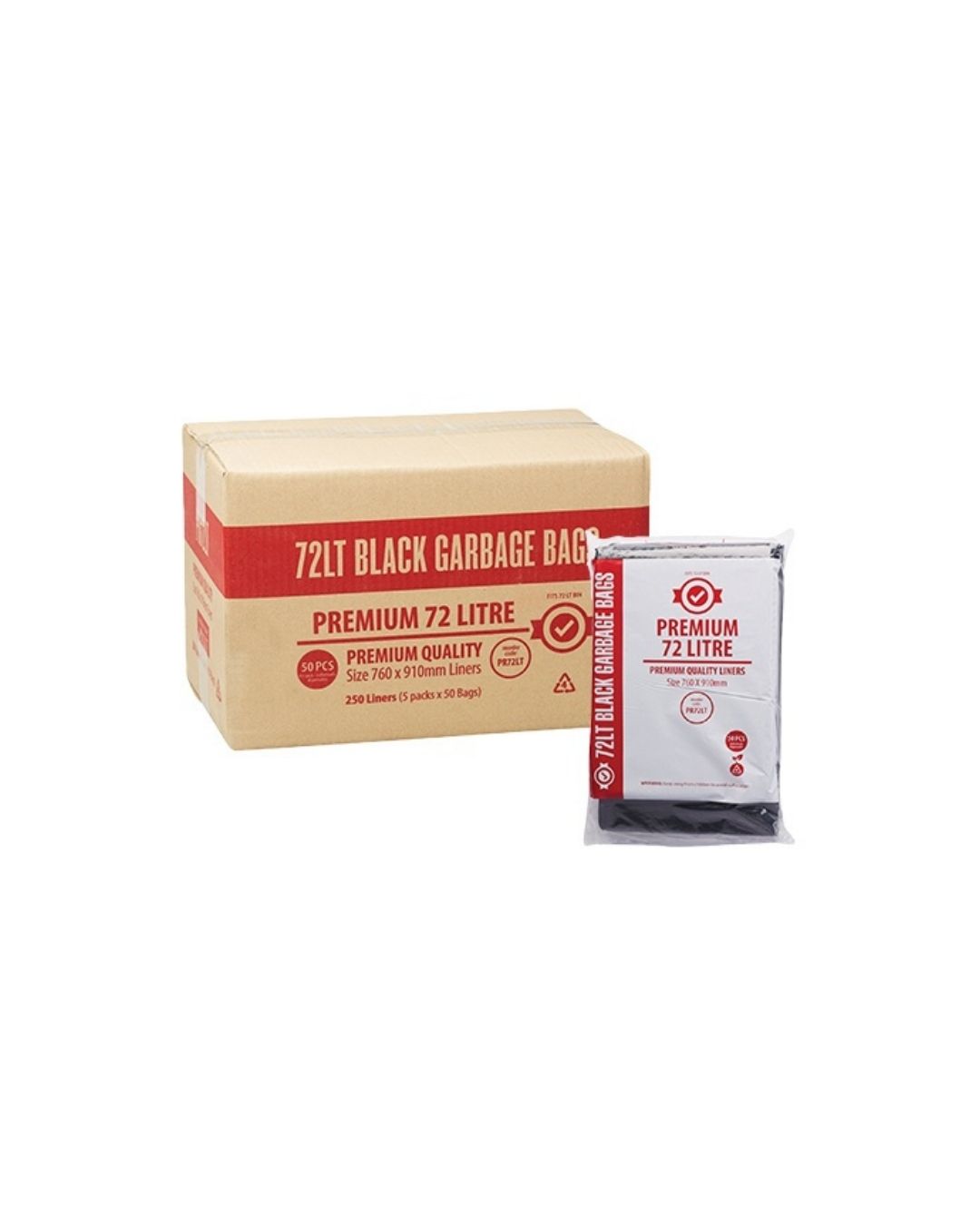 72L Black Garbage Bags