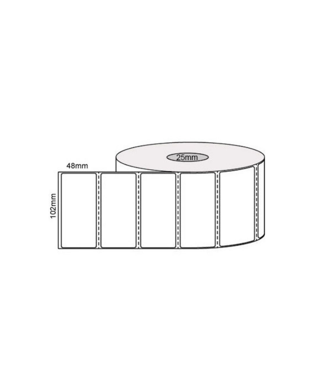 Thermal Shipping Labels Roll 102x48mm