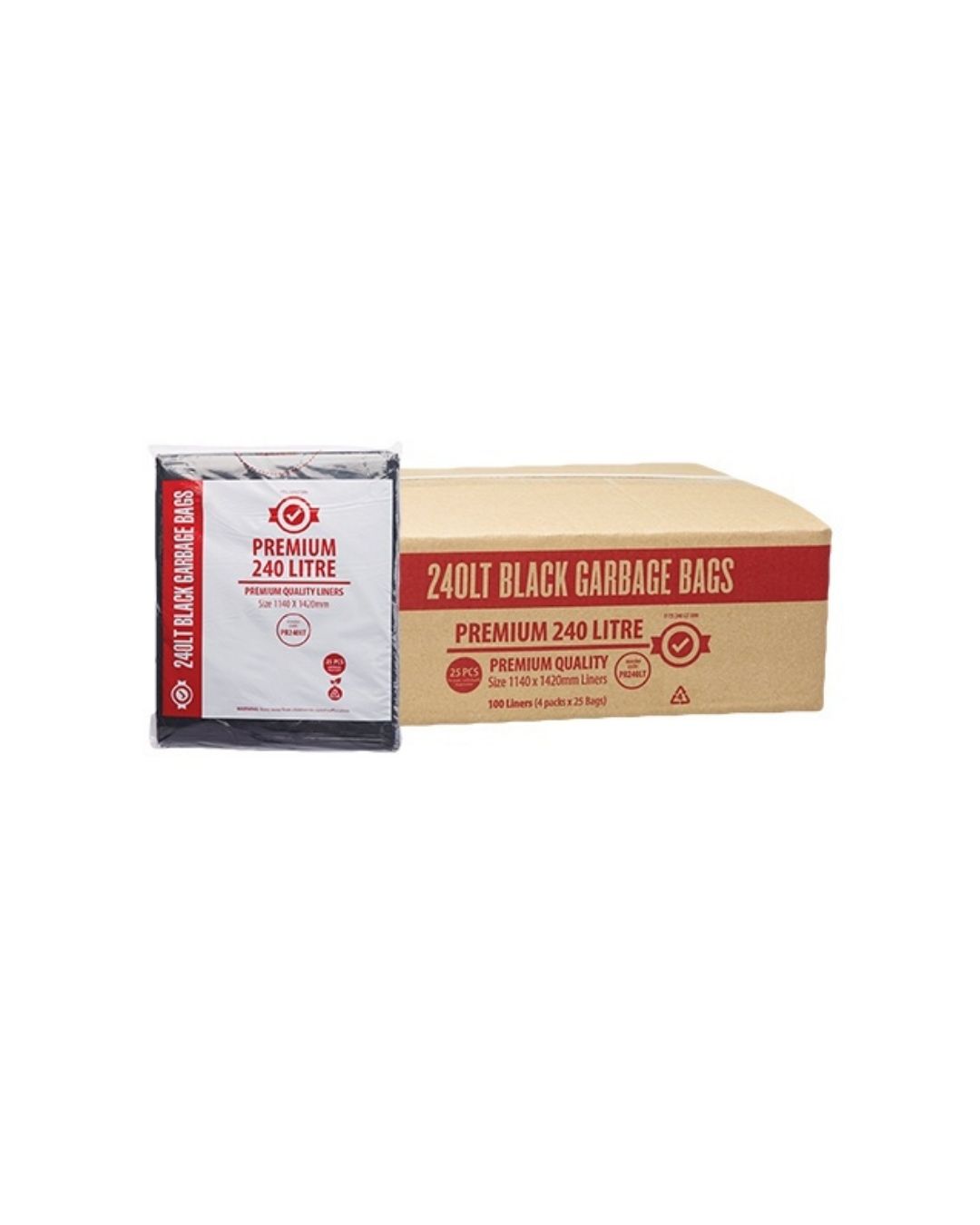240L Black Garbage Bags