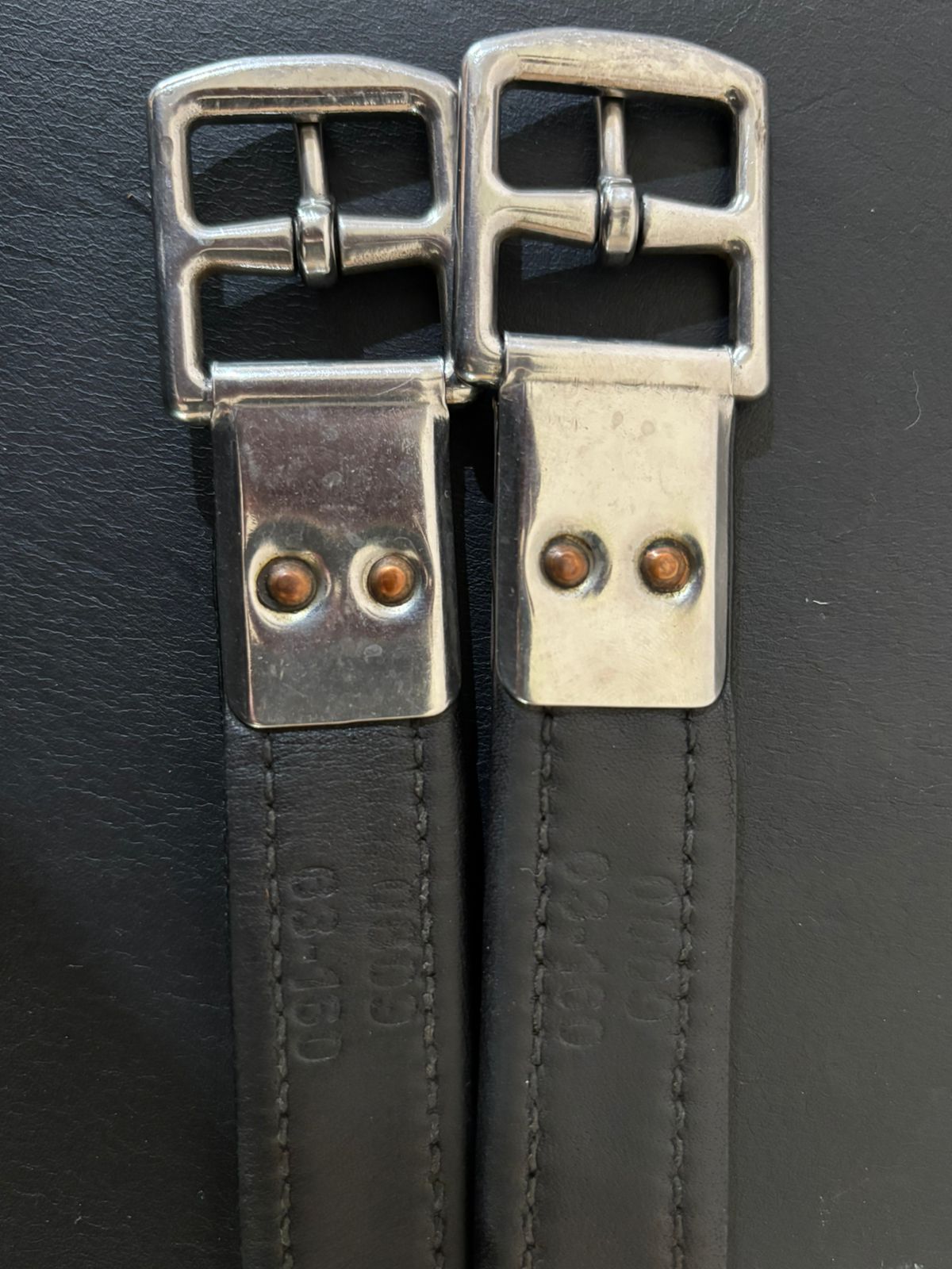 Bates stirrup leathers, 160cm, black