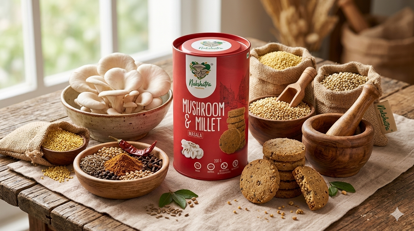Mushroom & Millet Masala Cookies