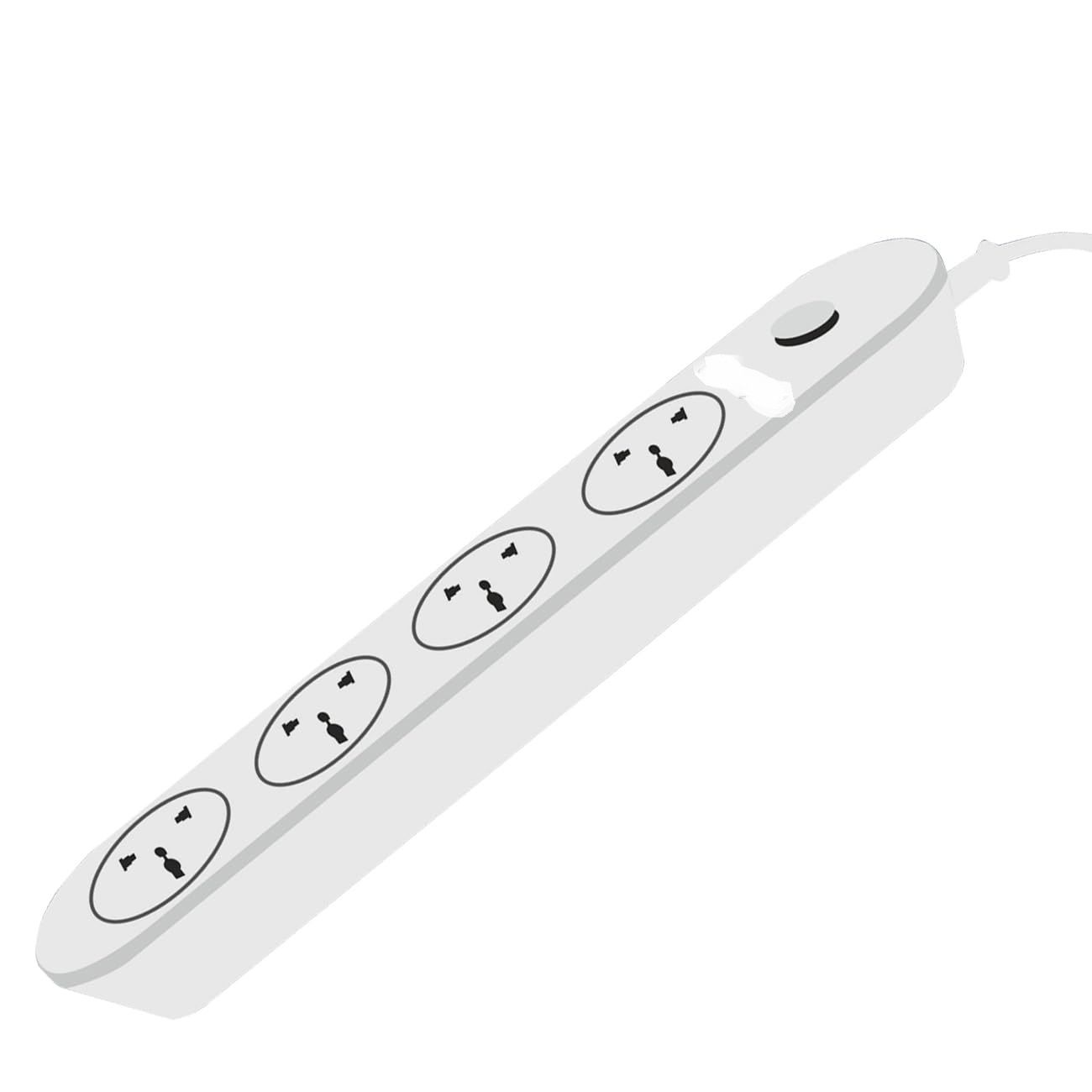 Electro Line PS-2 Heavy Duty Power Strip - 4 Way International Sockets with Master Switch, 1.4m Pure Copper Wire (2500W)