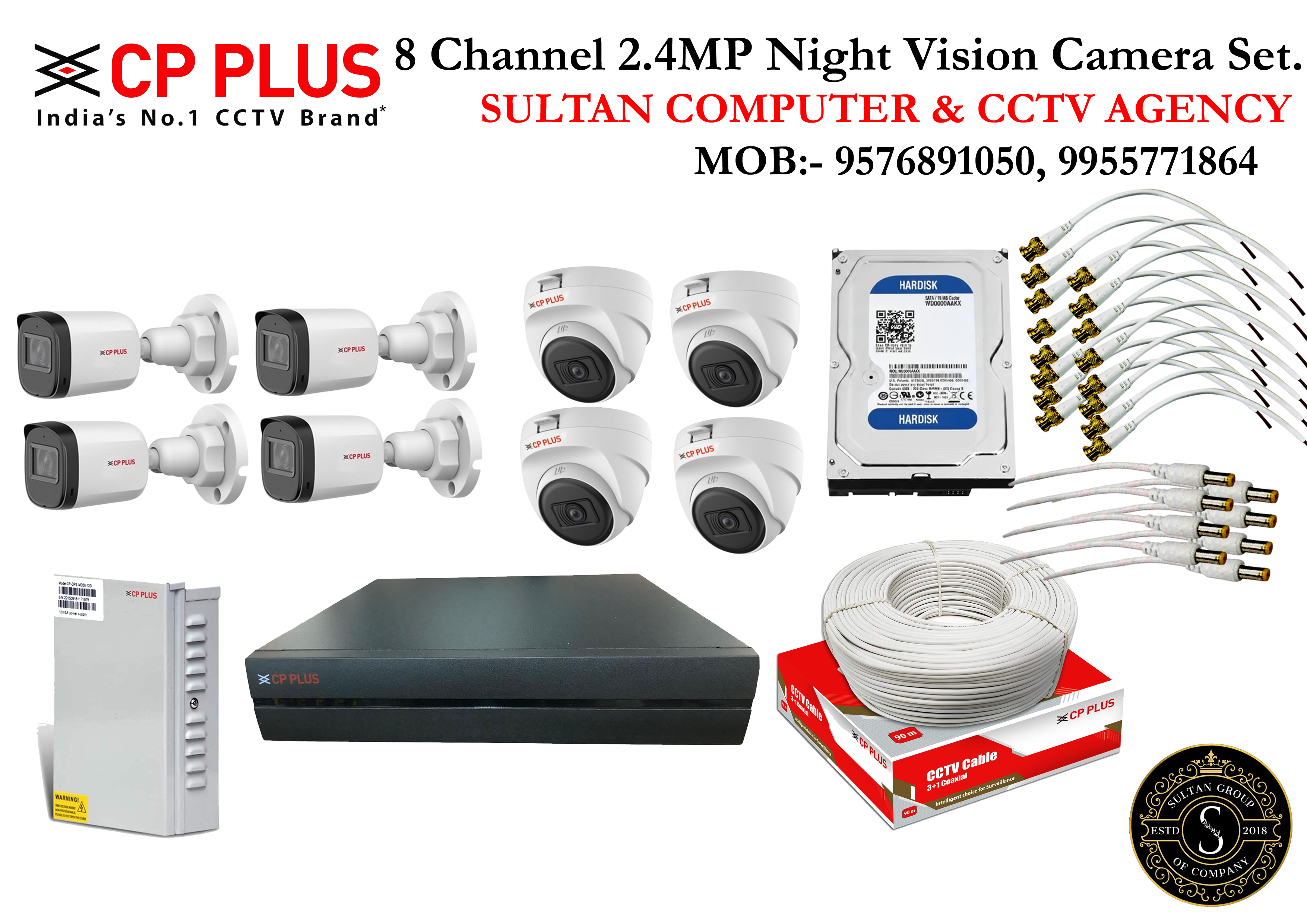 CP Plus 2.4MP Night Vision CCTV Set