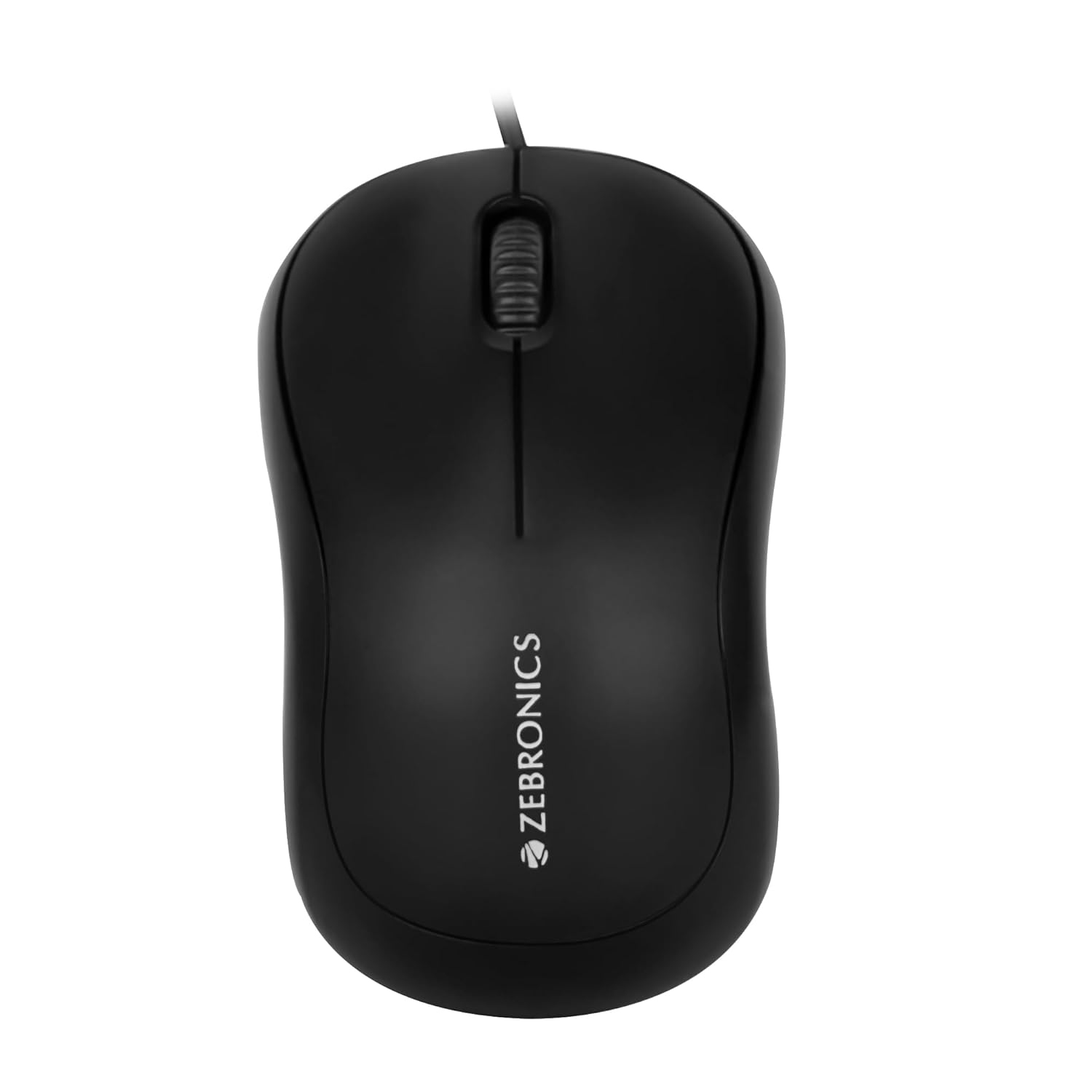 Zebronics Zeb-Comfort Wired USB Mouse, 1000 DPI Optical Sensor, 3-Buttons, Plug & Play (Black)