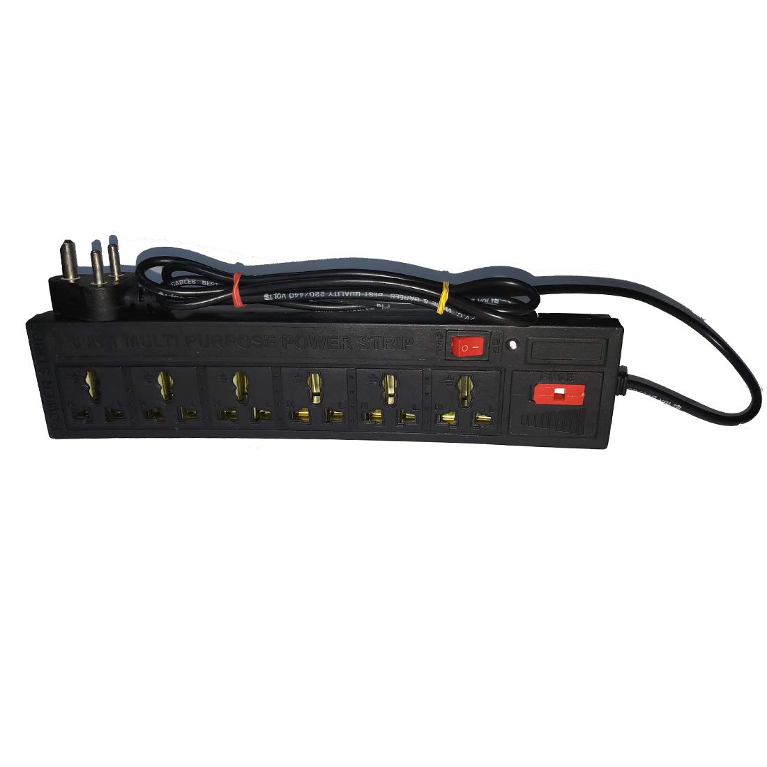 6-in-1 Heavy Duty Multi-Purpose Power Strip - Extension Board with Fuse Protection