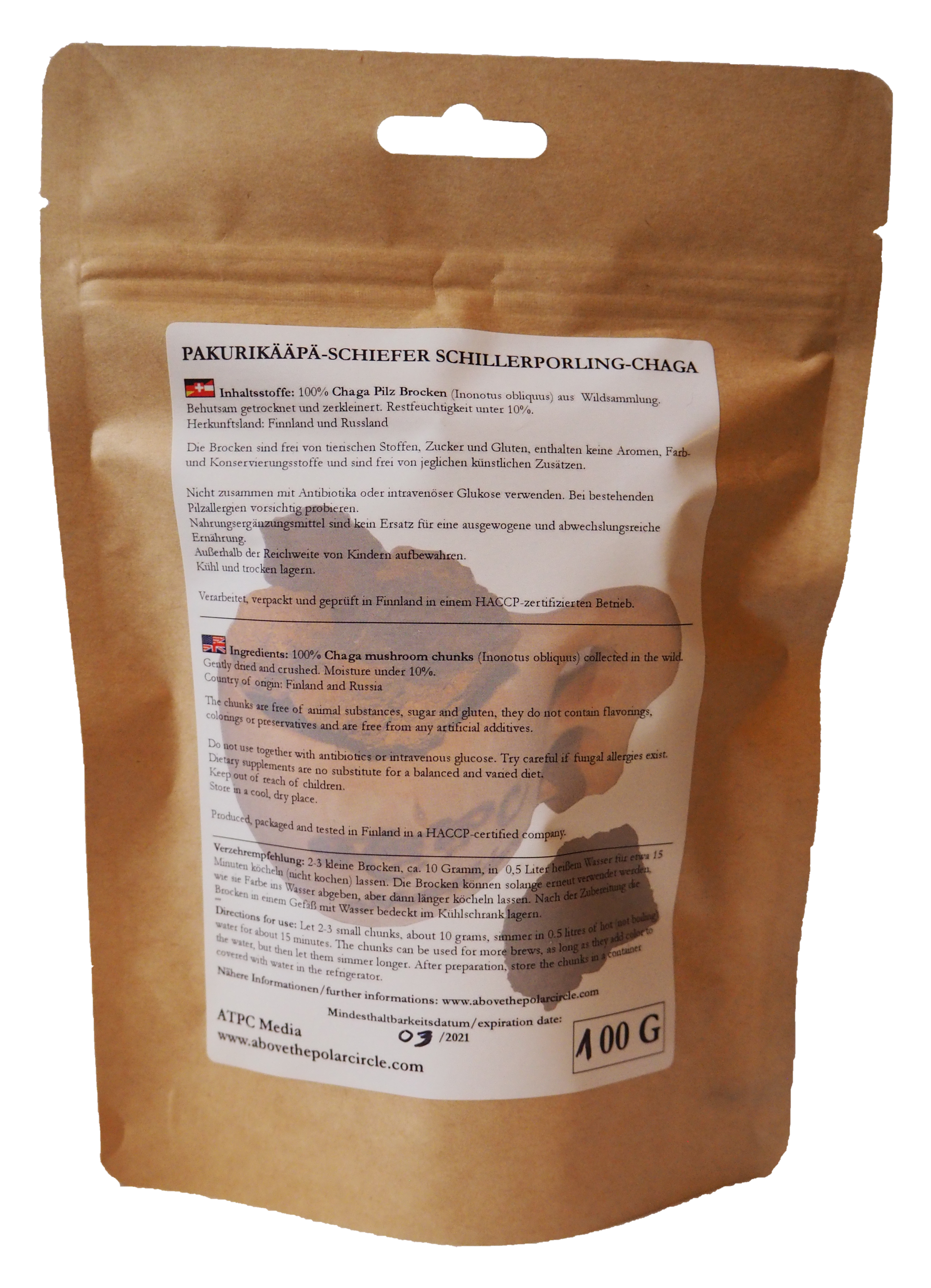 Chaga Brocken - 100 Gramm