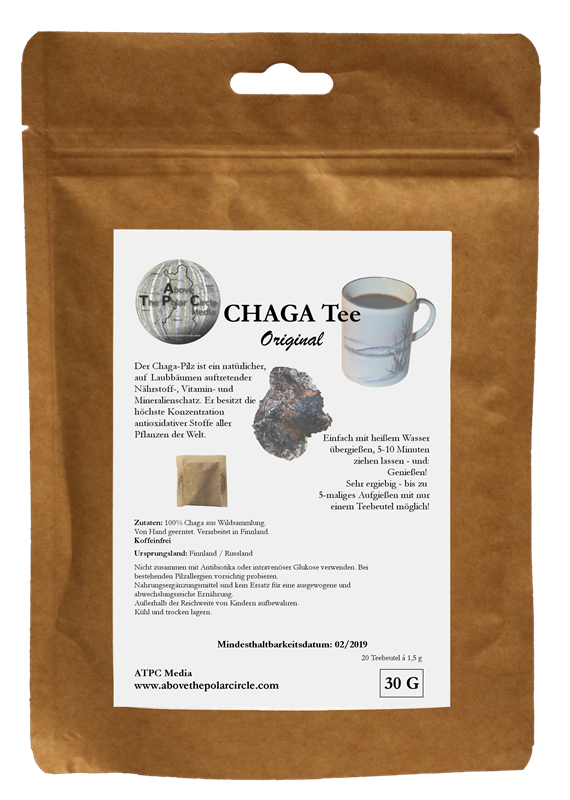 Chagapulver im Teebeutel – 20x1,5 g | PAKURI aus Finnisch-Lappland