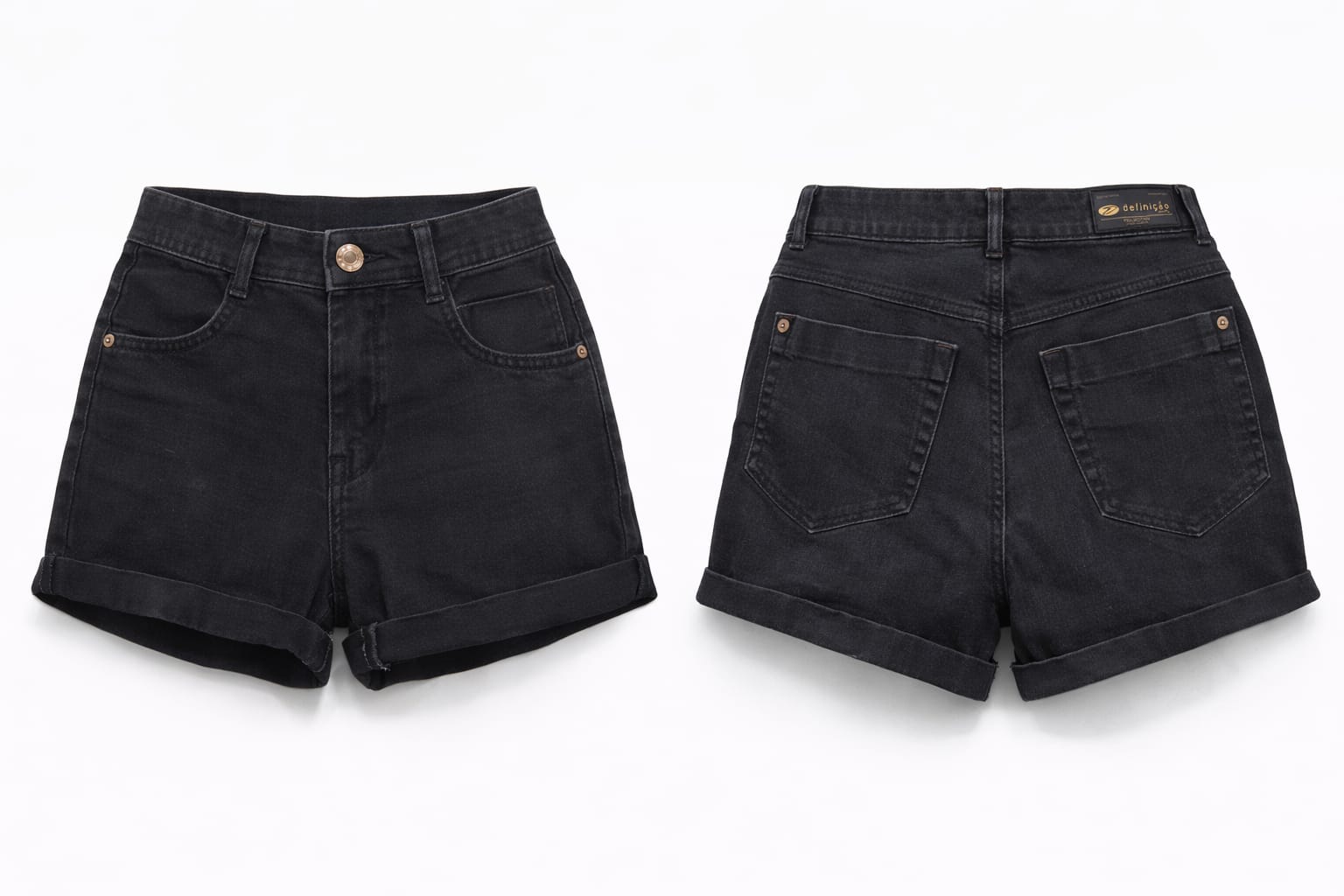 Shorts Jeans Preto Tamanho M