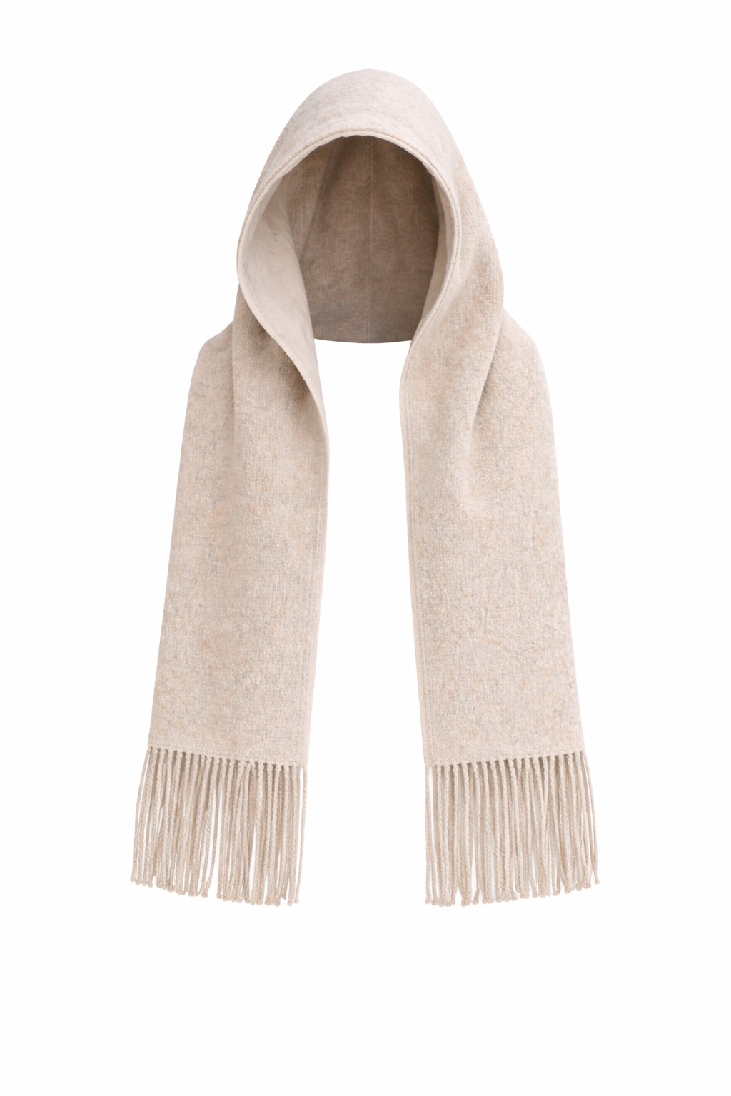 Waist Length Merino Wool Hooded Scarf