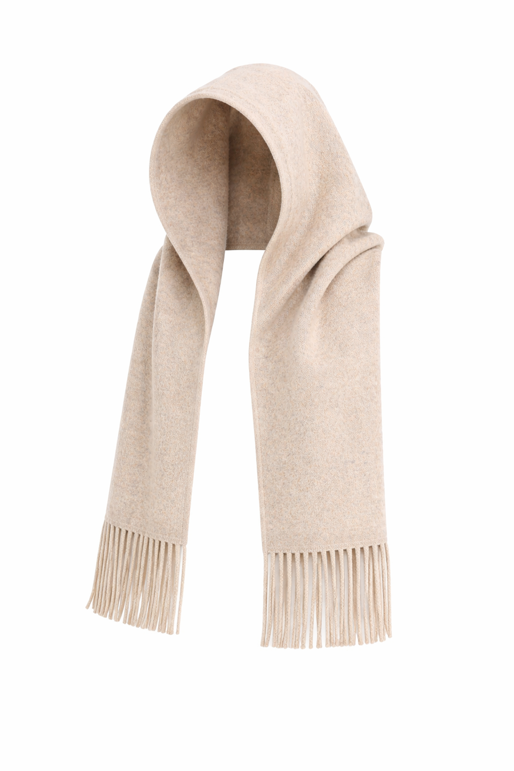 Waist Length Merino Wool Hooded Scarf