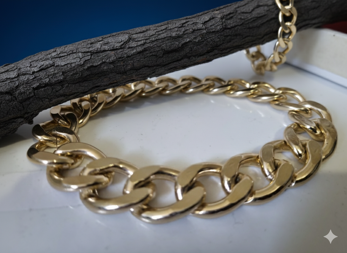 Cadena de eslabones dorada