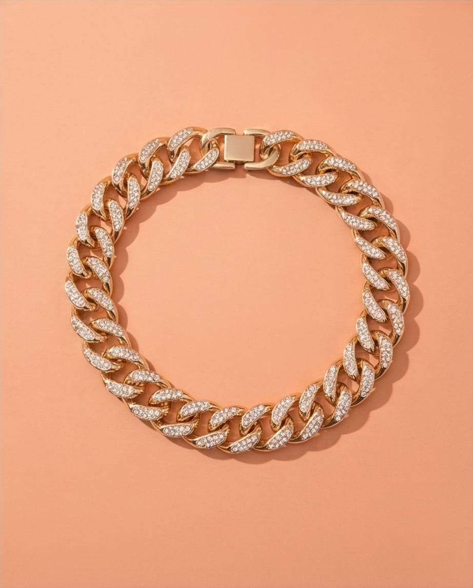 Collar de cadena gruesa dorado