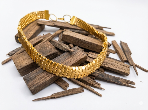 Collar de Malla Flexible "Golden Sovereign"