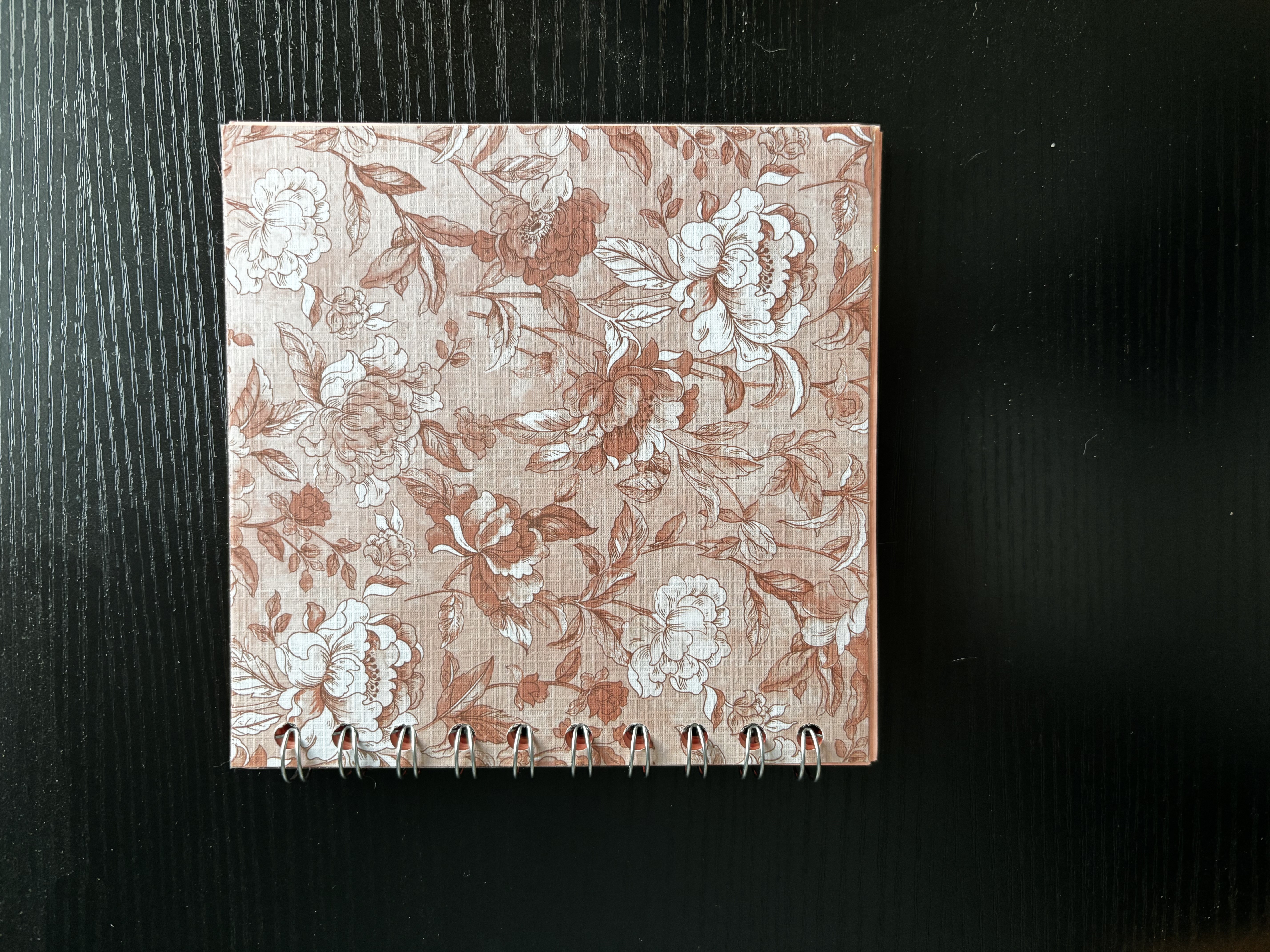 Hip 2B Square Peach Floral Spiral Notebook