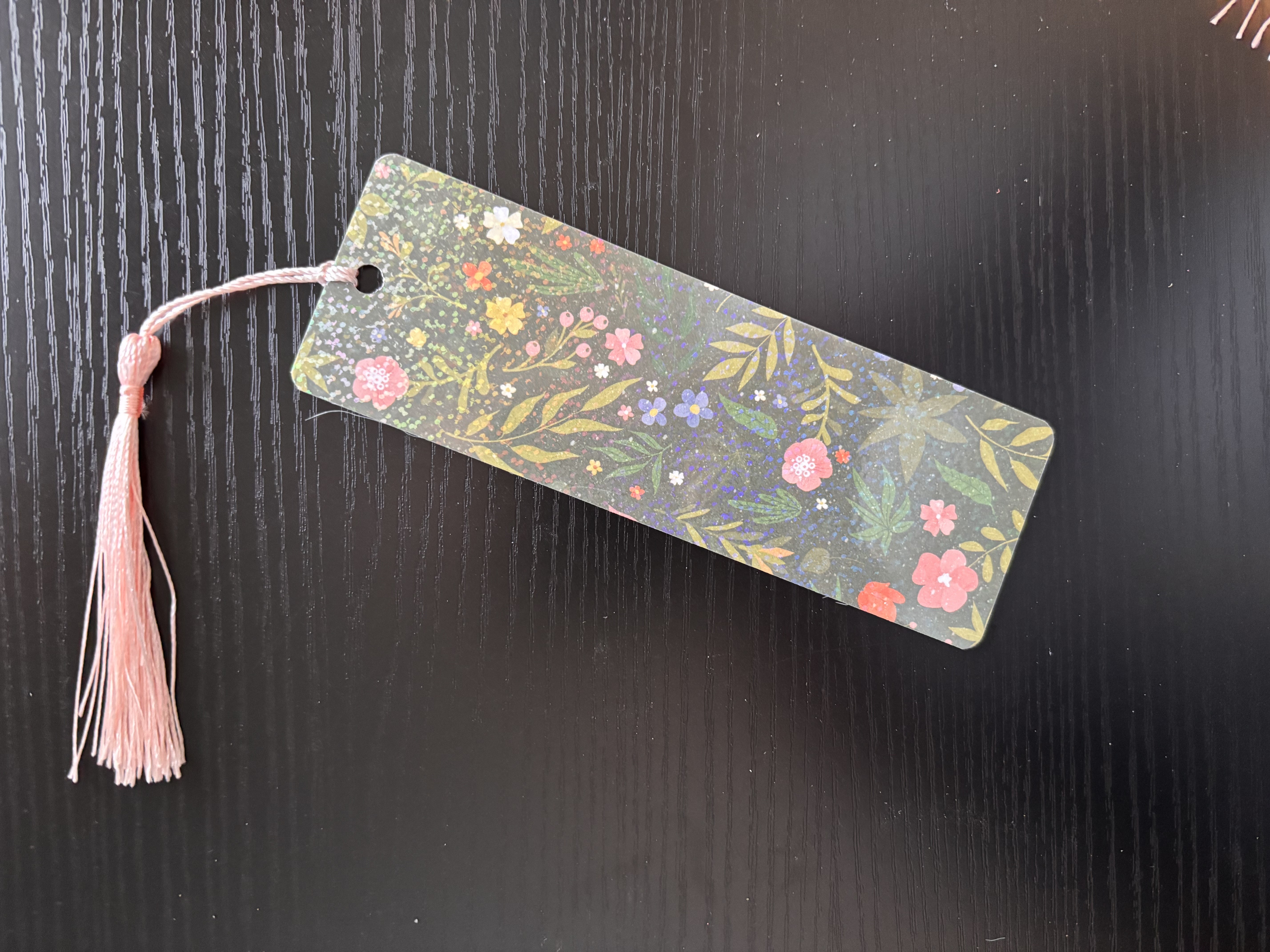 Laminated Green Floral  Bookmark