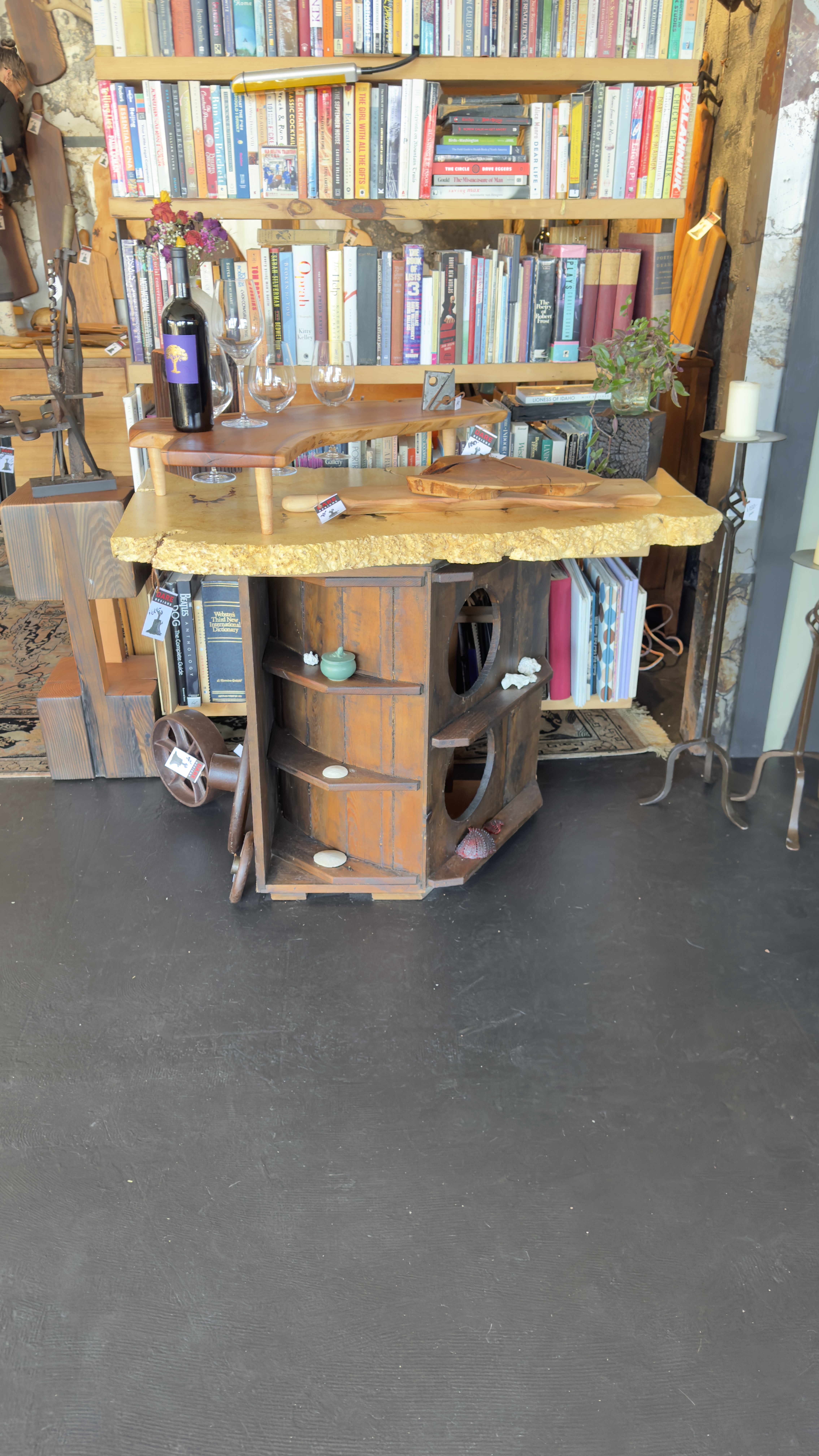 Industrial Bookshelf Bar Table