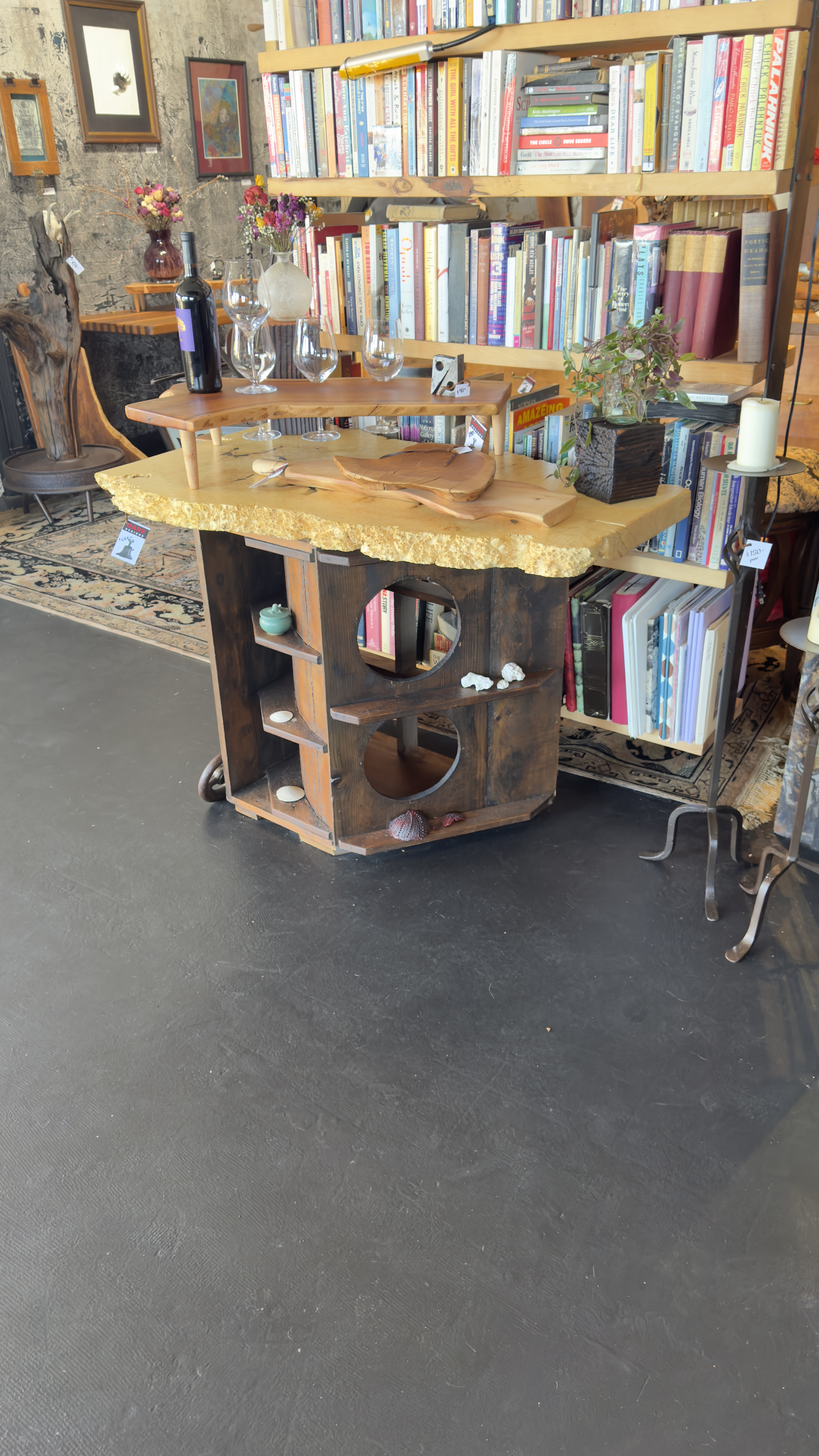 Industrial Bookshelf Bar Table