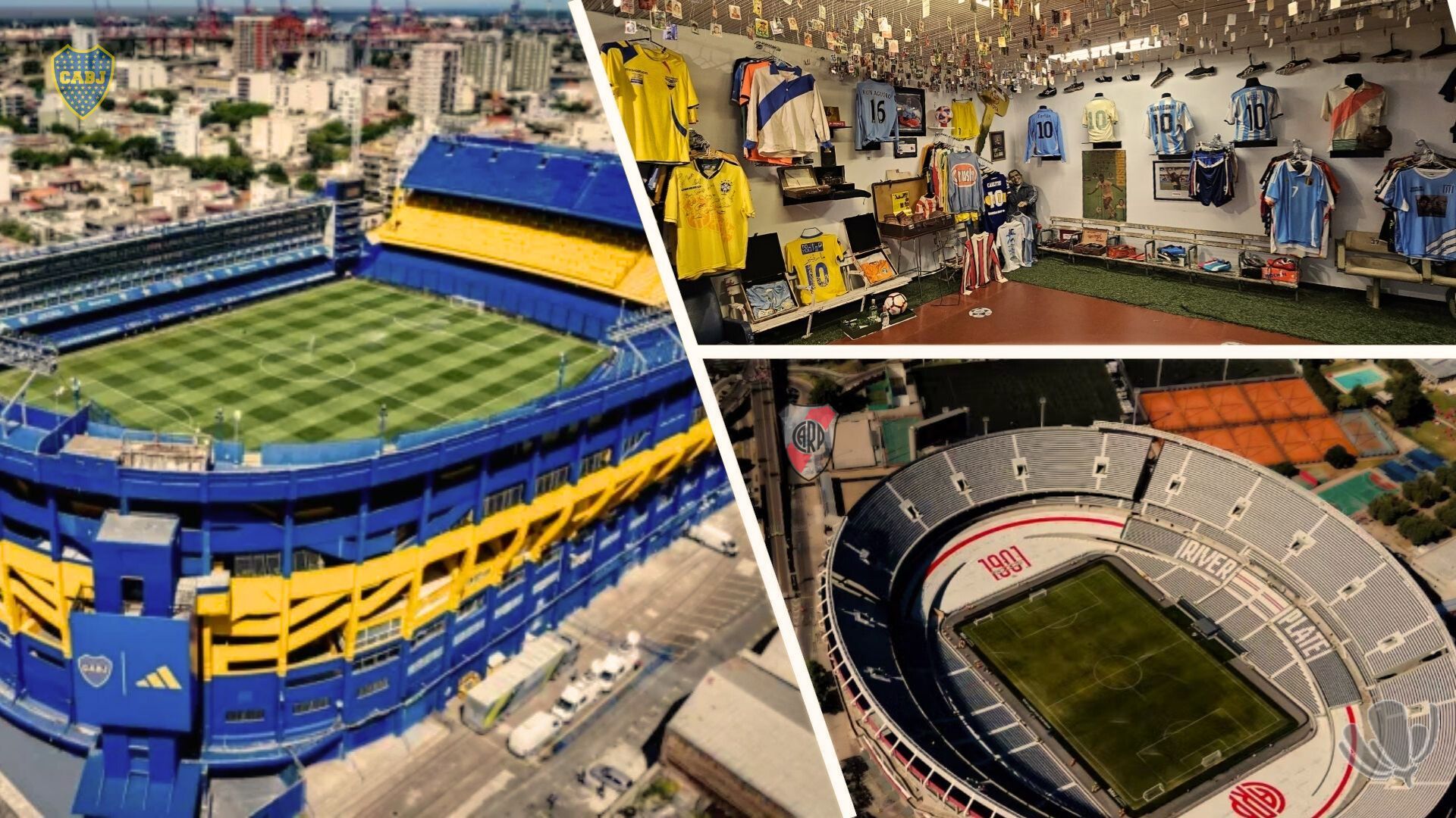 Visitas ao estádio e ao museu do Boca Juniors e do River Plate.