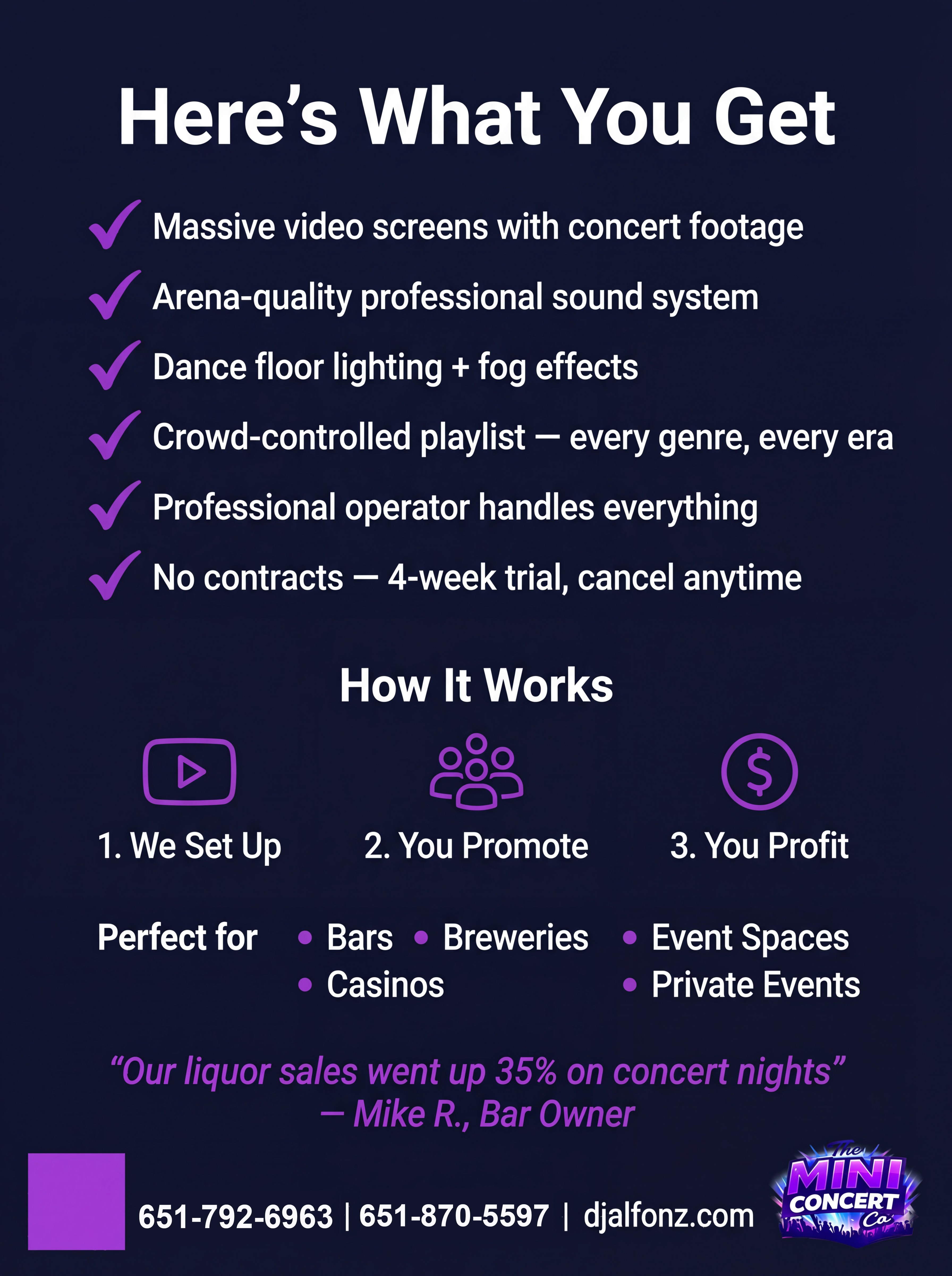 Mini Concert Weekly Contract 