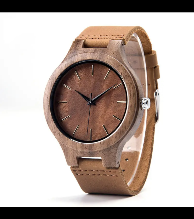 Montre en bois naturel