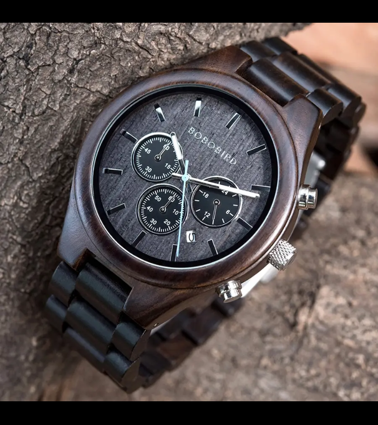 Montre en bois chronographe