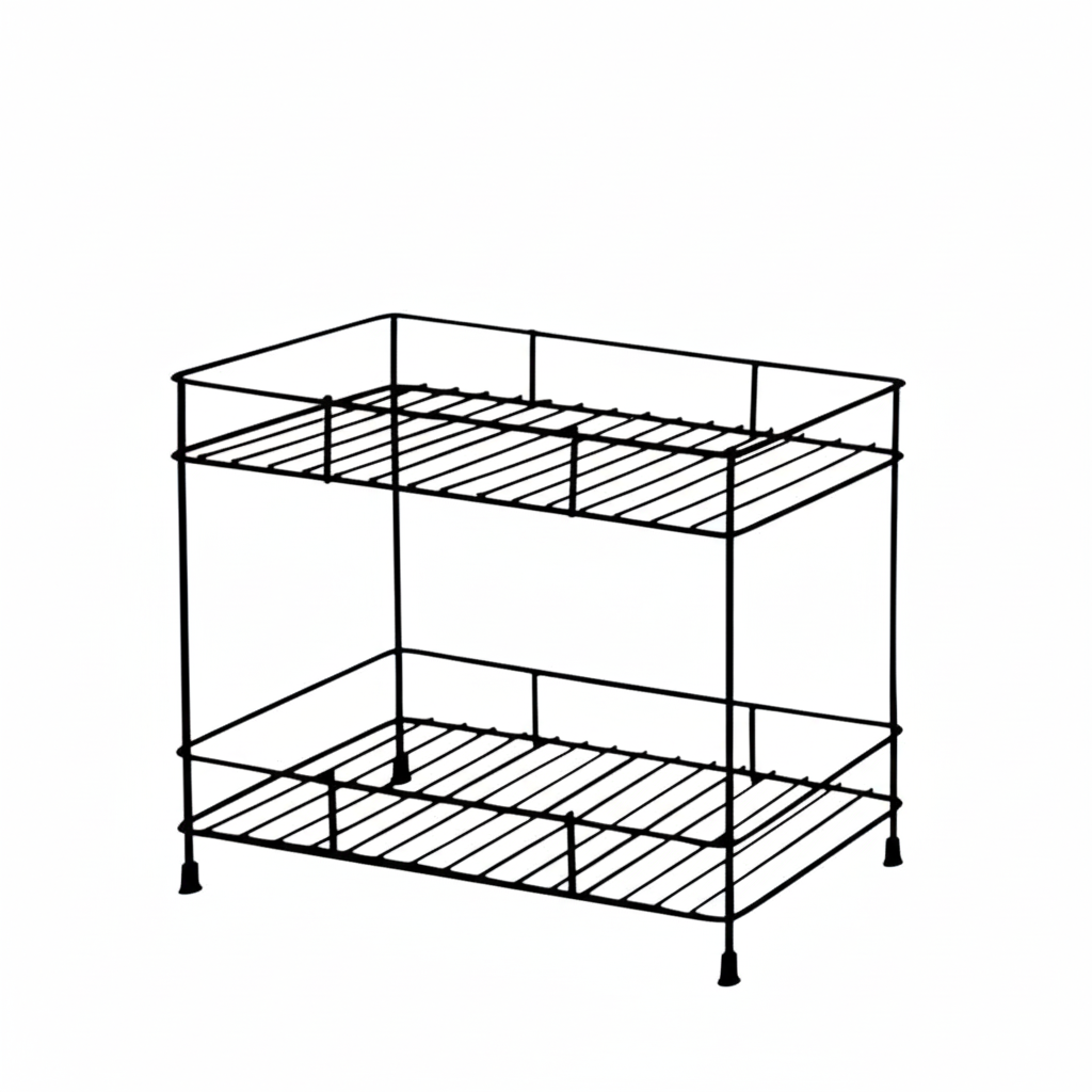 Two-tier metal kitchen shelf