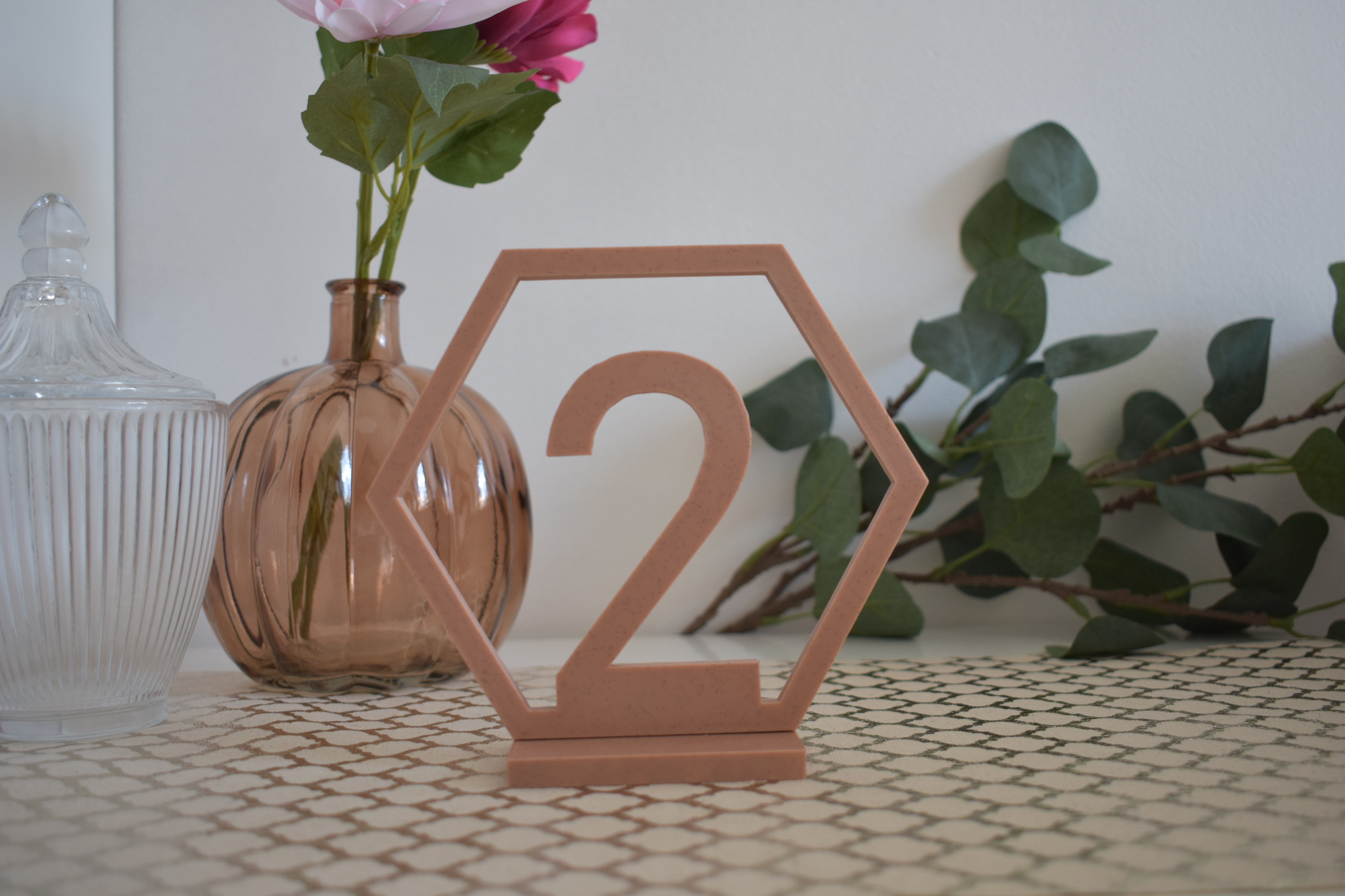 Numéros de table Hexagonaux