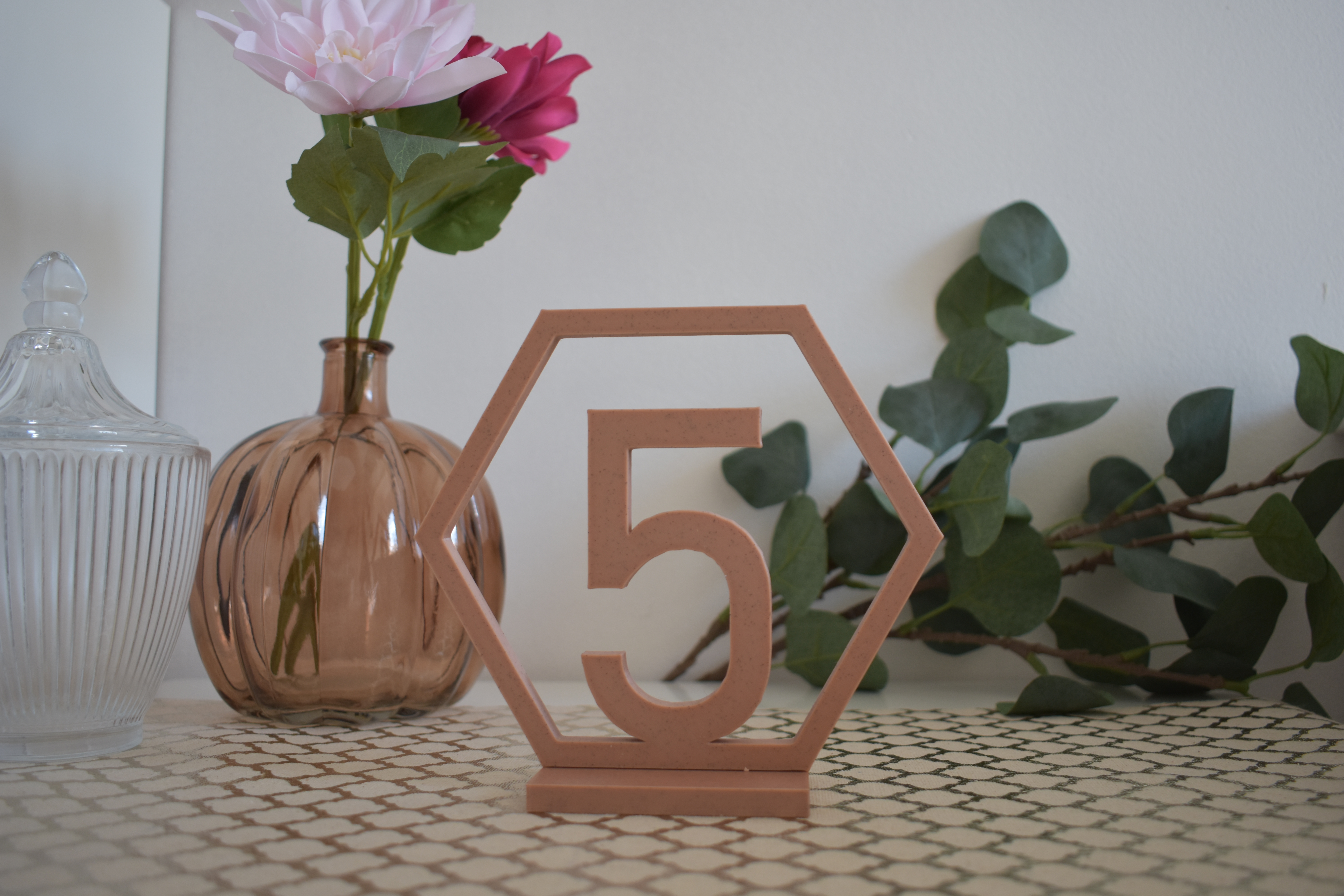 Numéros de table Hexagonaux