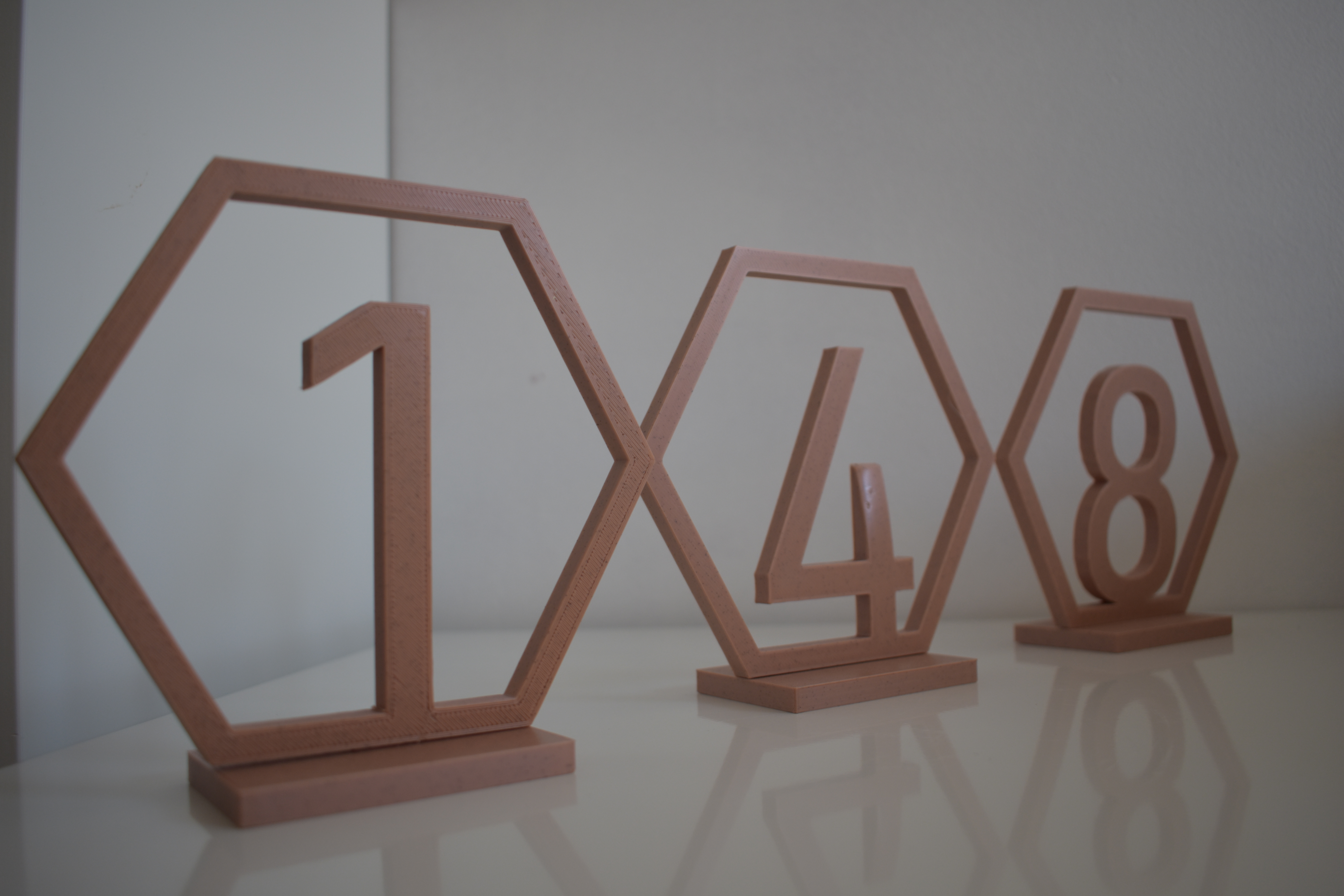 Numéros de table Hexagonaux