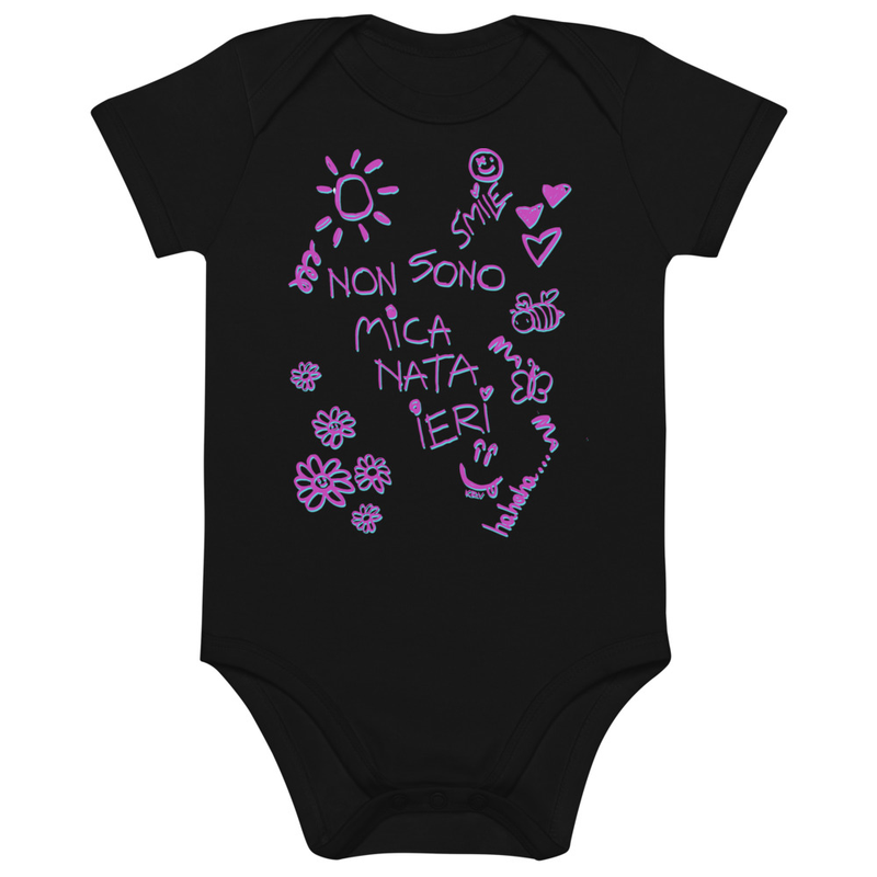 Tutina Neonato Cotone Organico | Body Bambino Frase Divertente | Regalo Nascita Originale | Abbigliamento Bimbo 0-18 mesi