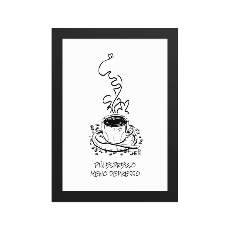 Più Espresso Meno Depresso | Poster A4| Original KRV Brand