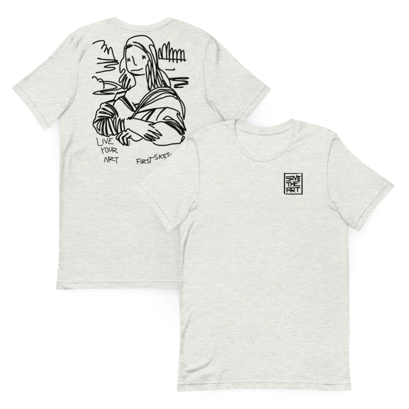 Maglietta First Sketch by Leo | Save the Art |  T-Shirt Streetwear Original KRV - Maglia Unisex 